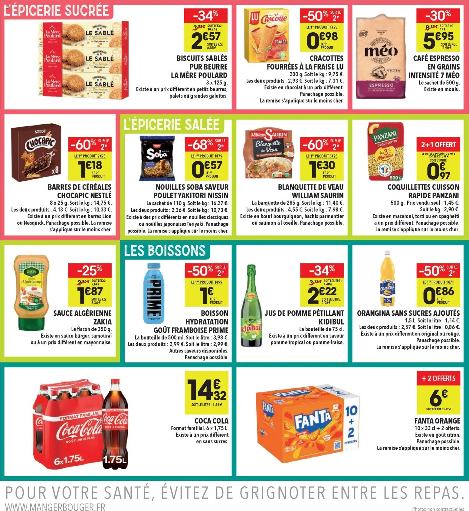 {H1} | Page: 3 | Produits: Orangina, Chocapic, Beurre, Chocolat