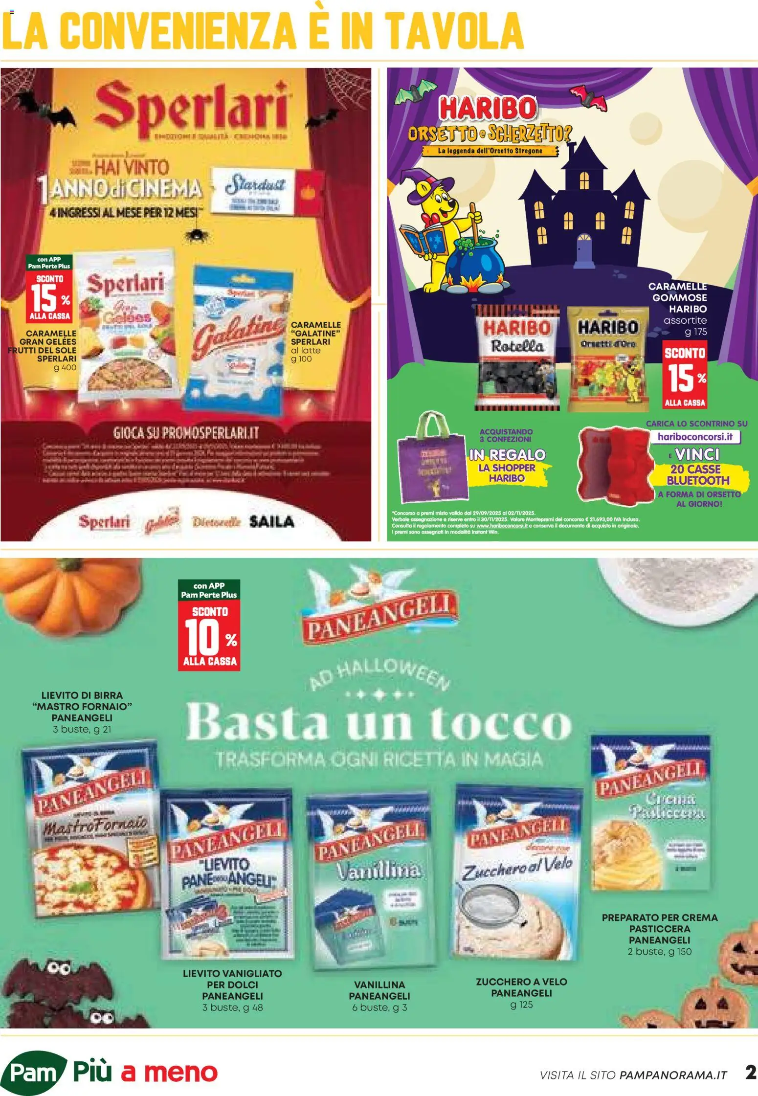Volantino PAM del 23.10.2025 | Pagina: 2 | Prodotti: Pane, Birra, Caramelle, Zucchero