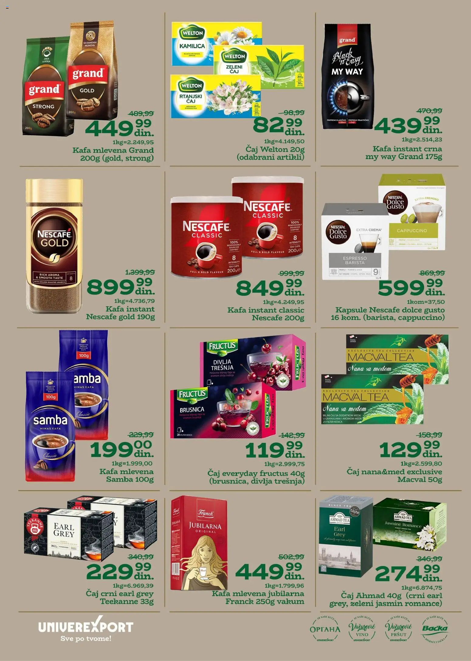 Univerexport katalog - važi od 22.12.2025 | Strana: 16 | Proizvode: Kapsule, Teekanne, Kafa, Nescafé