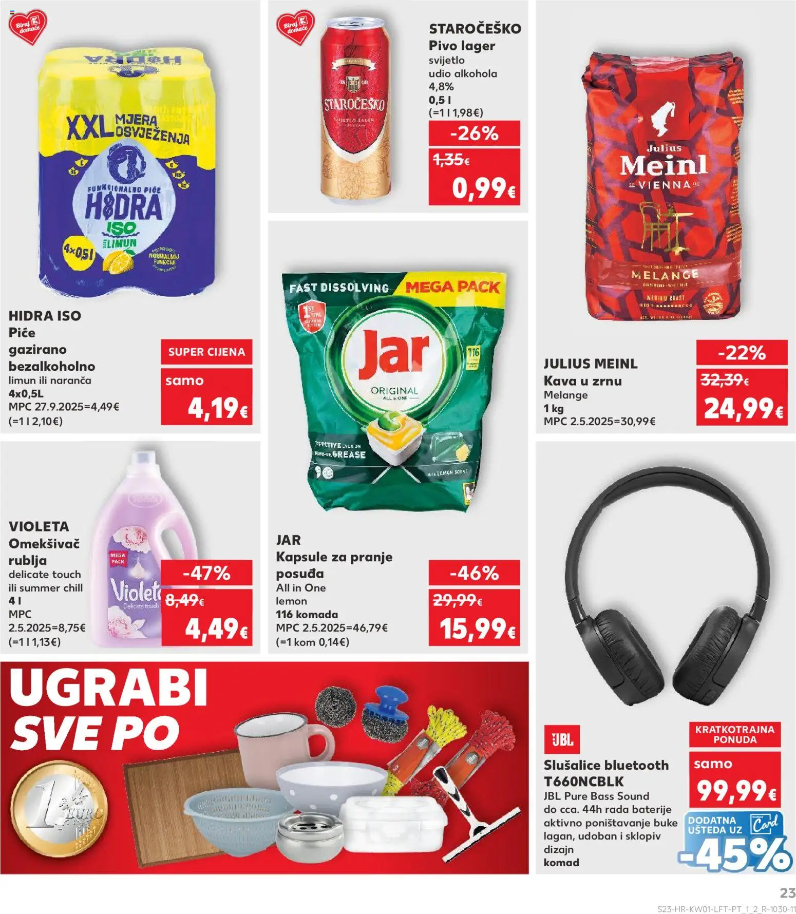 Kaufland katalog | vrijedi od 02.01.2026 | Stranica: 23 | Proizvodi: Kava, Limun, Jar, Slušalice