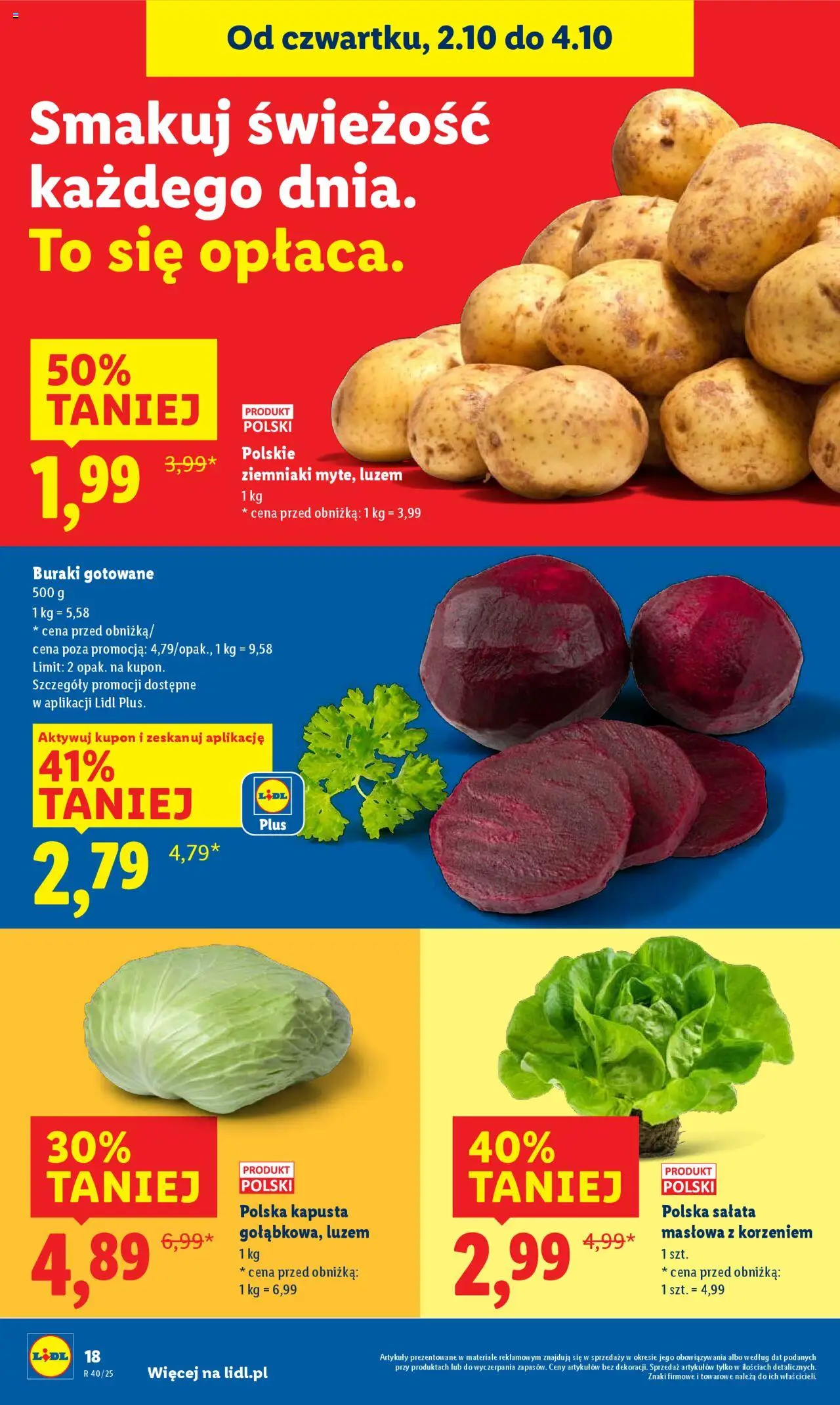 Lidl Gazetka od 02.10.2025 | Strona: 22 | Produkty: Kapusta, Buraki, Buraki gotowane, Ziemniaki