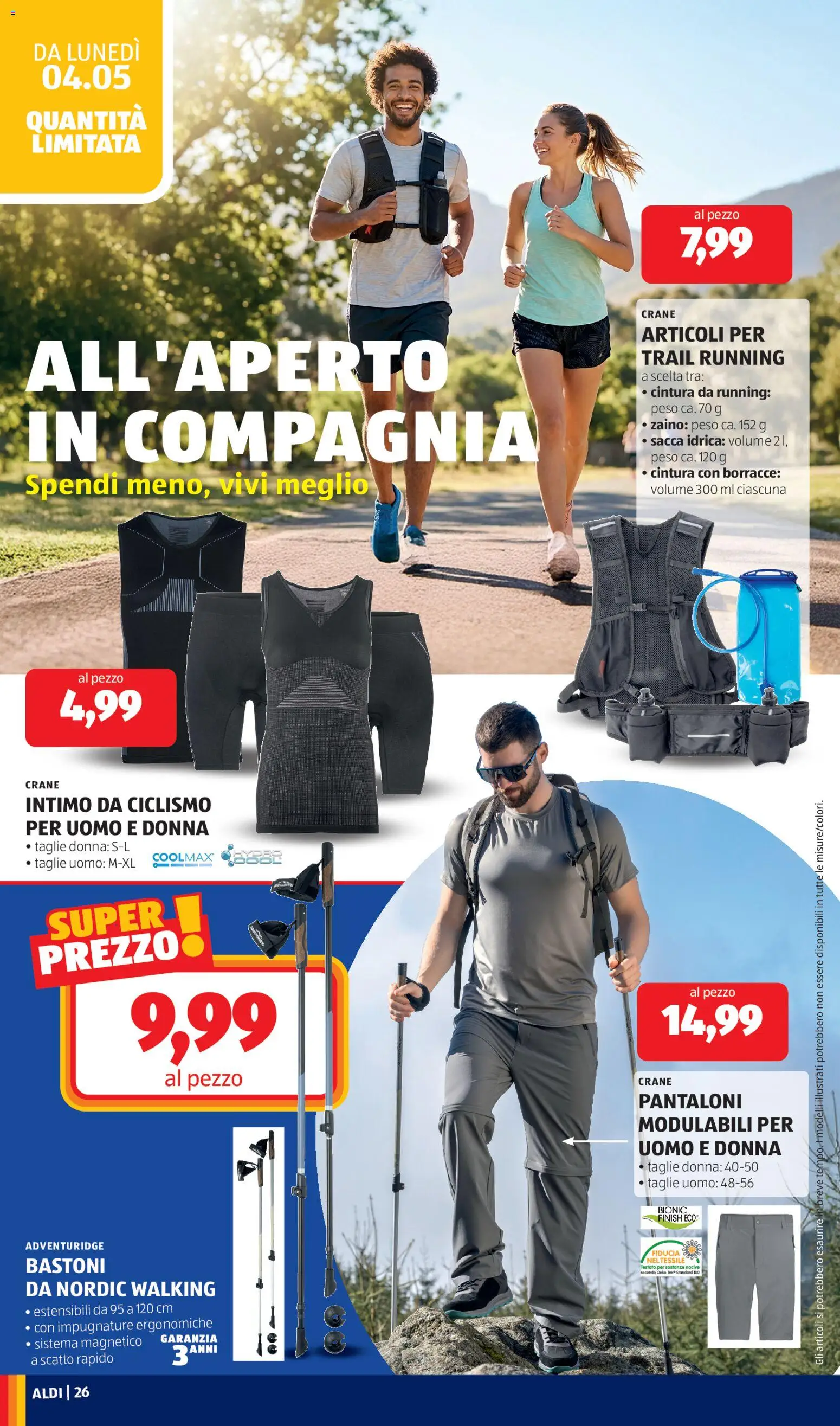Volantino Aldi del 04.05.2026 | Pagina: 26 | Prodotti: Pantaloni, Intimo, Zaino, Cintura