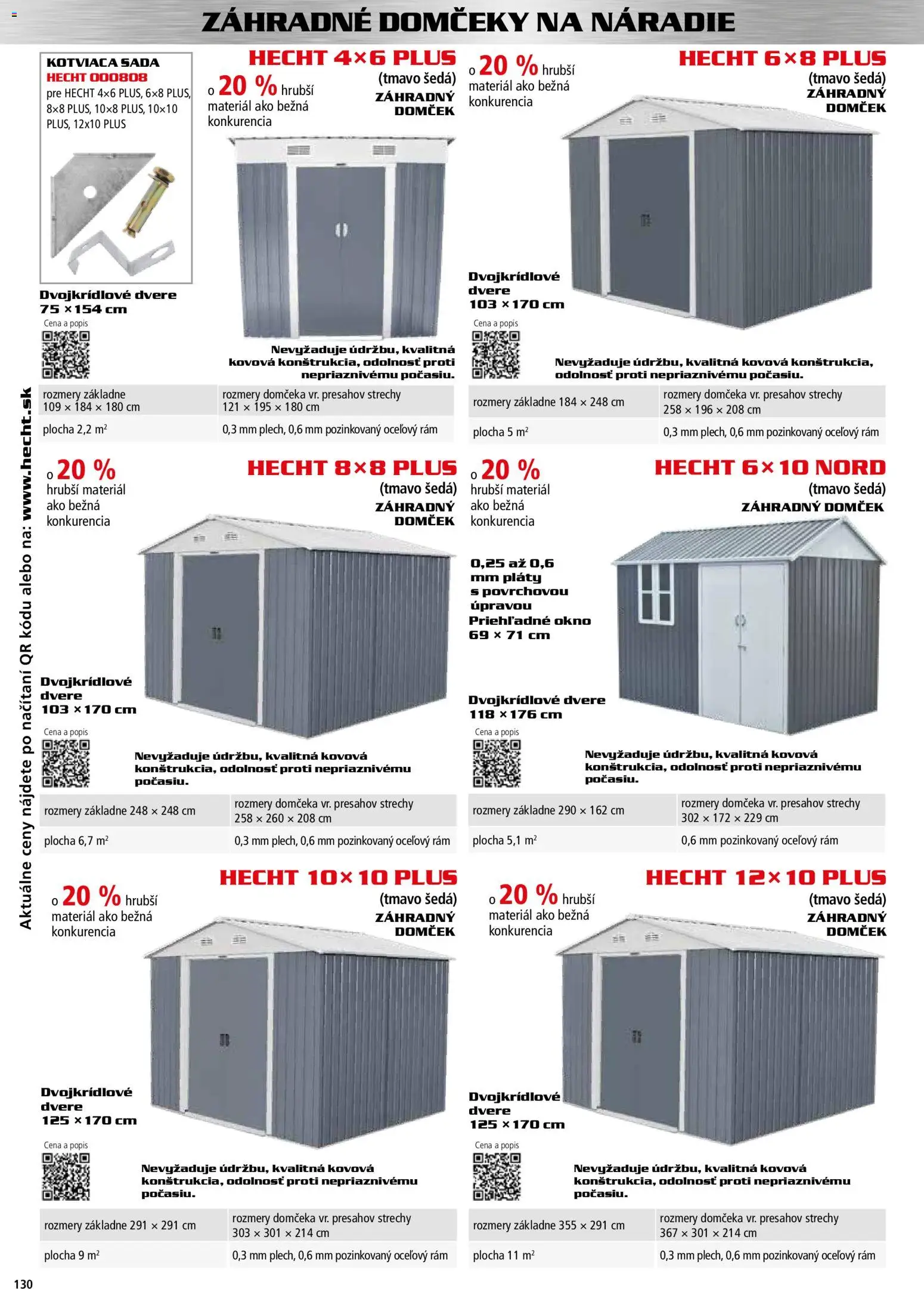 Nové Hecht akcie – leták je platný od 30.10.2025 | Strana: 130 | Produkty: Záhradný domček, Rám, Náradie, Dvere