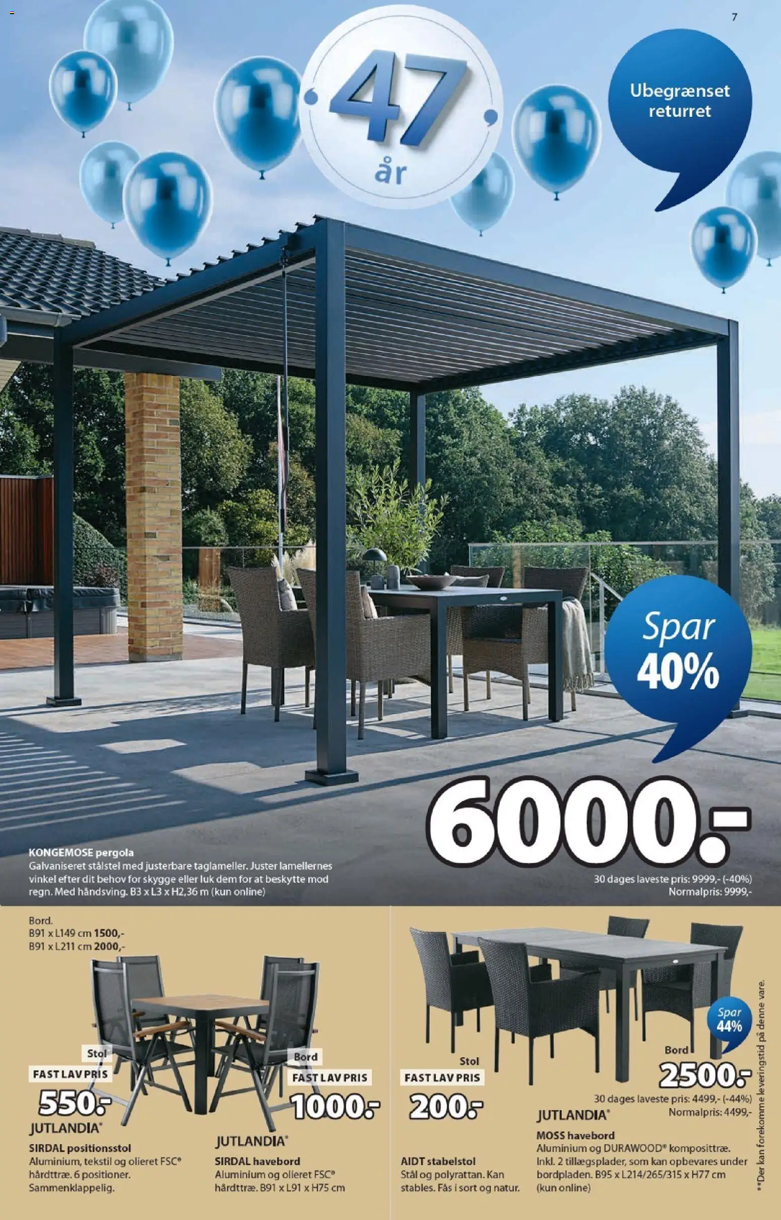 JYSK tilbudsavis – gyldig fra 17.04.2026 | Side: 7 | Produkter: Bord, Stol, Søm