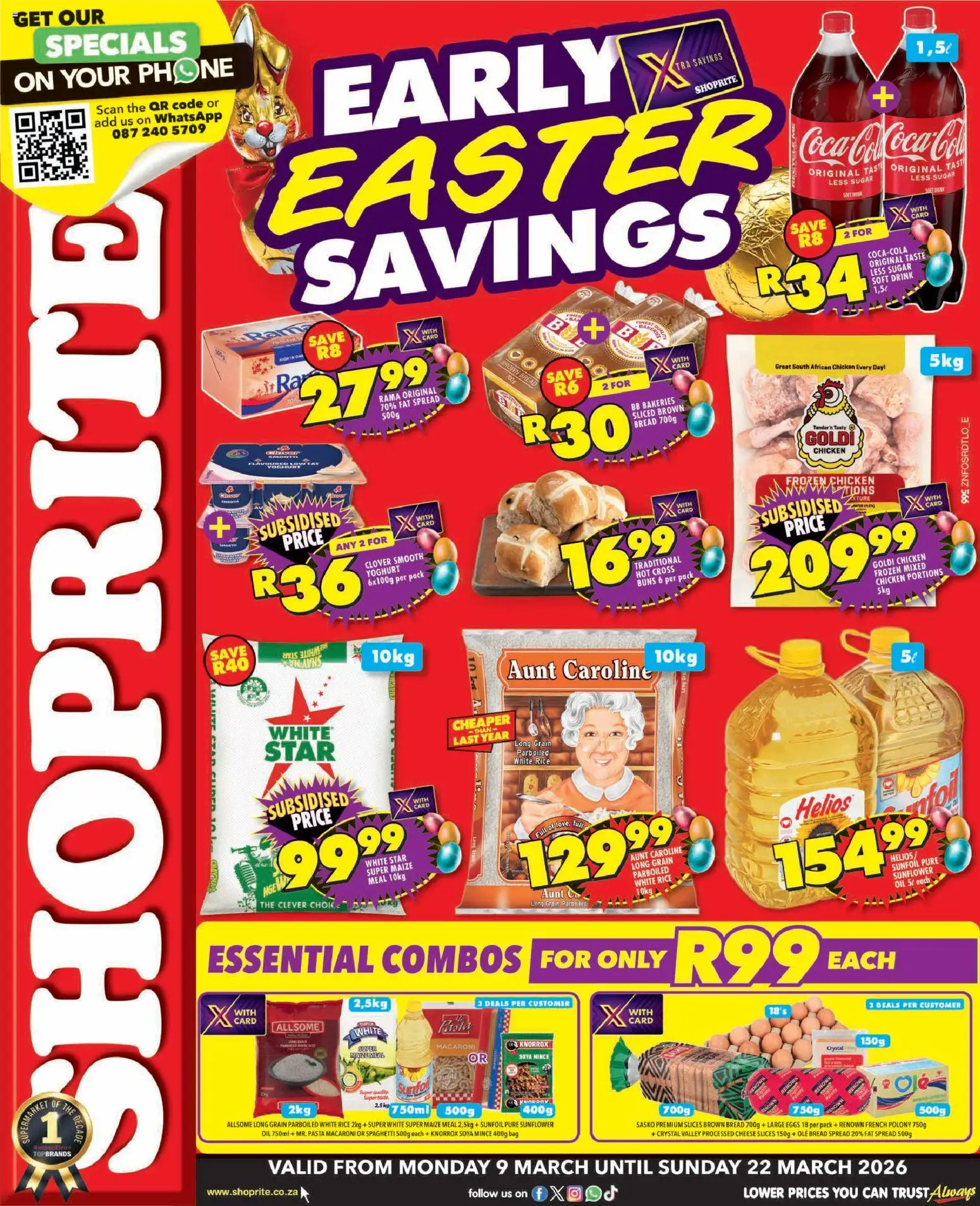 New Shoprite catalogue – valid from 09.03.2026 | Page: 1 | Products: Maize meal, Oil, Chicken, Pasta