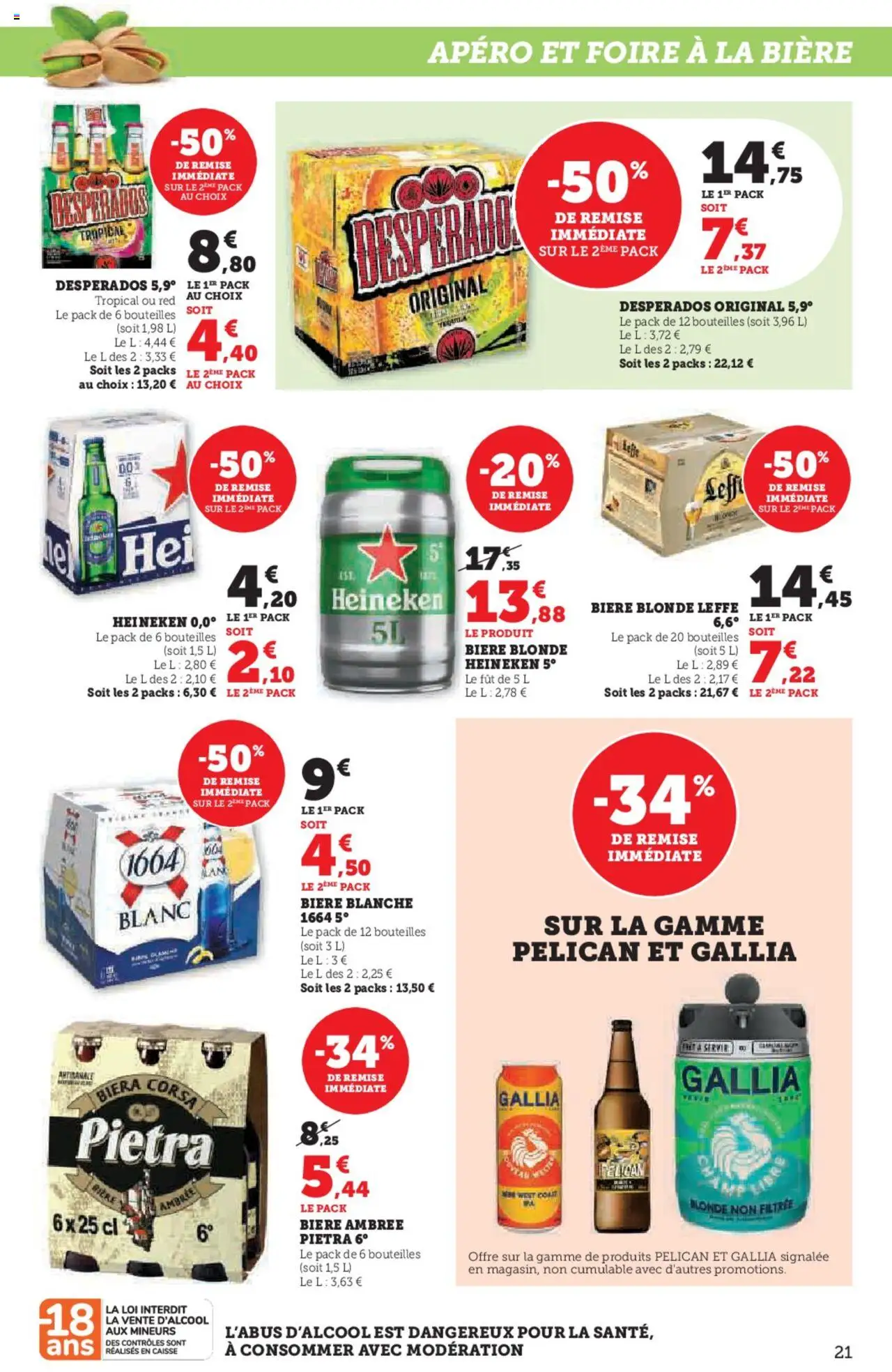  | Page: 21 | Produits: Bière blonde, Biere blonde leffe, Bière, Heineken