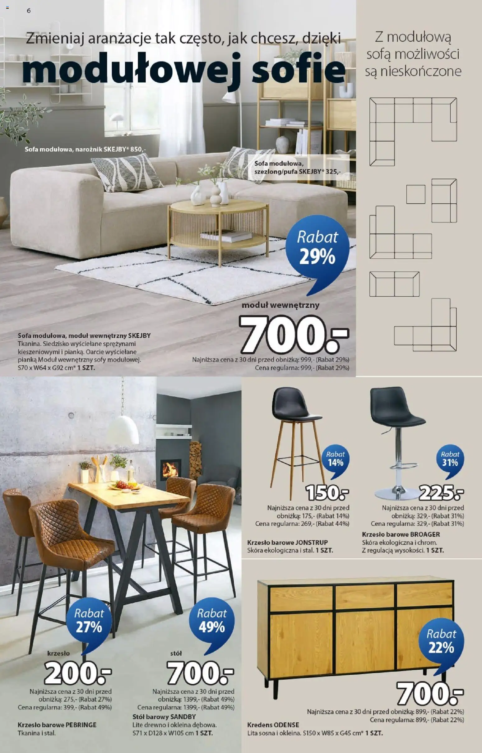 JYSK Gazetka od 10.12.2025 | Strona: 6 | Produkty: Sofa, Stół, Krzesło, Kredens