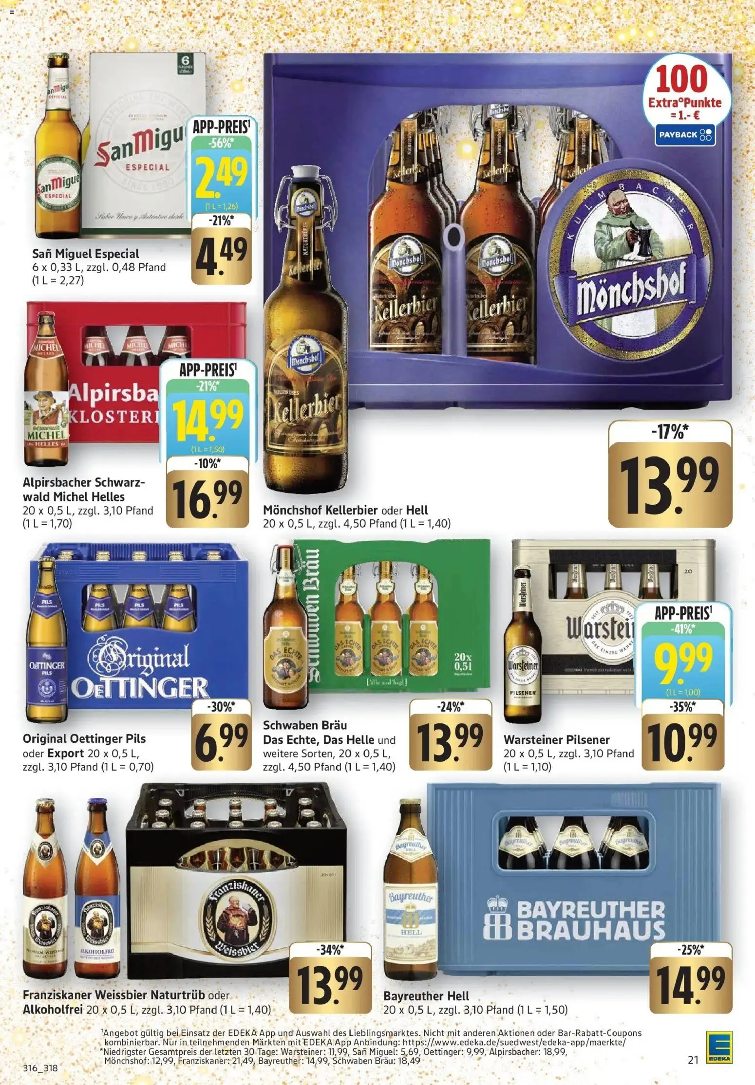 Edeka prospekt Göppingen	 – gültig ab 08.12.2025 | Seite: 23 | Produkte: Monchshof, Weißbier, Oettinger, Warsteiner