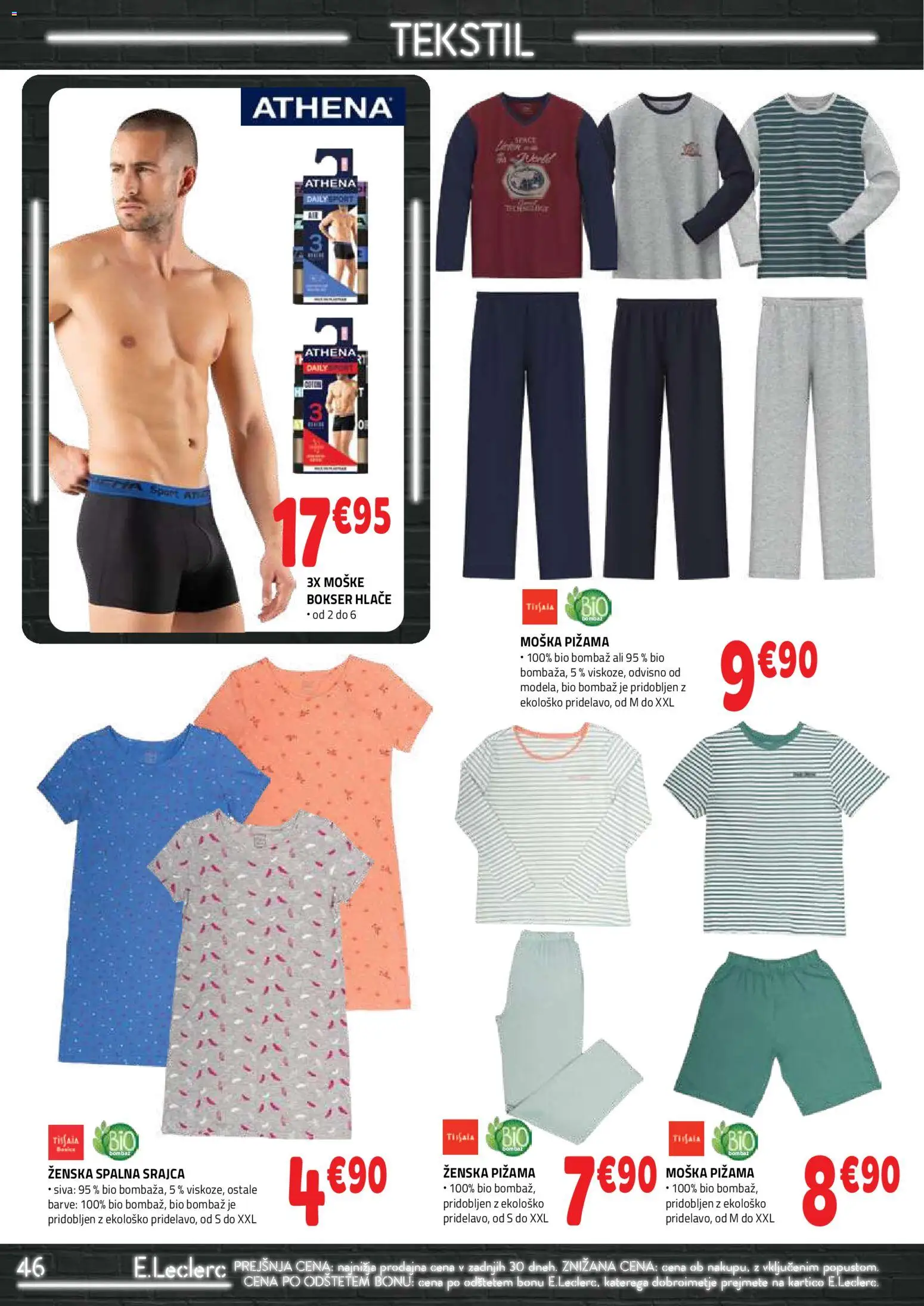 Novi E.leclerc katalog ponudbe – veljaven od 04.03.2026 | Stran: 46 | Izdelki: Srajca, Pižama, Hlace