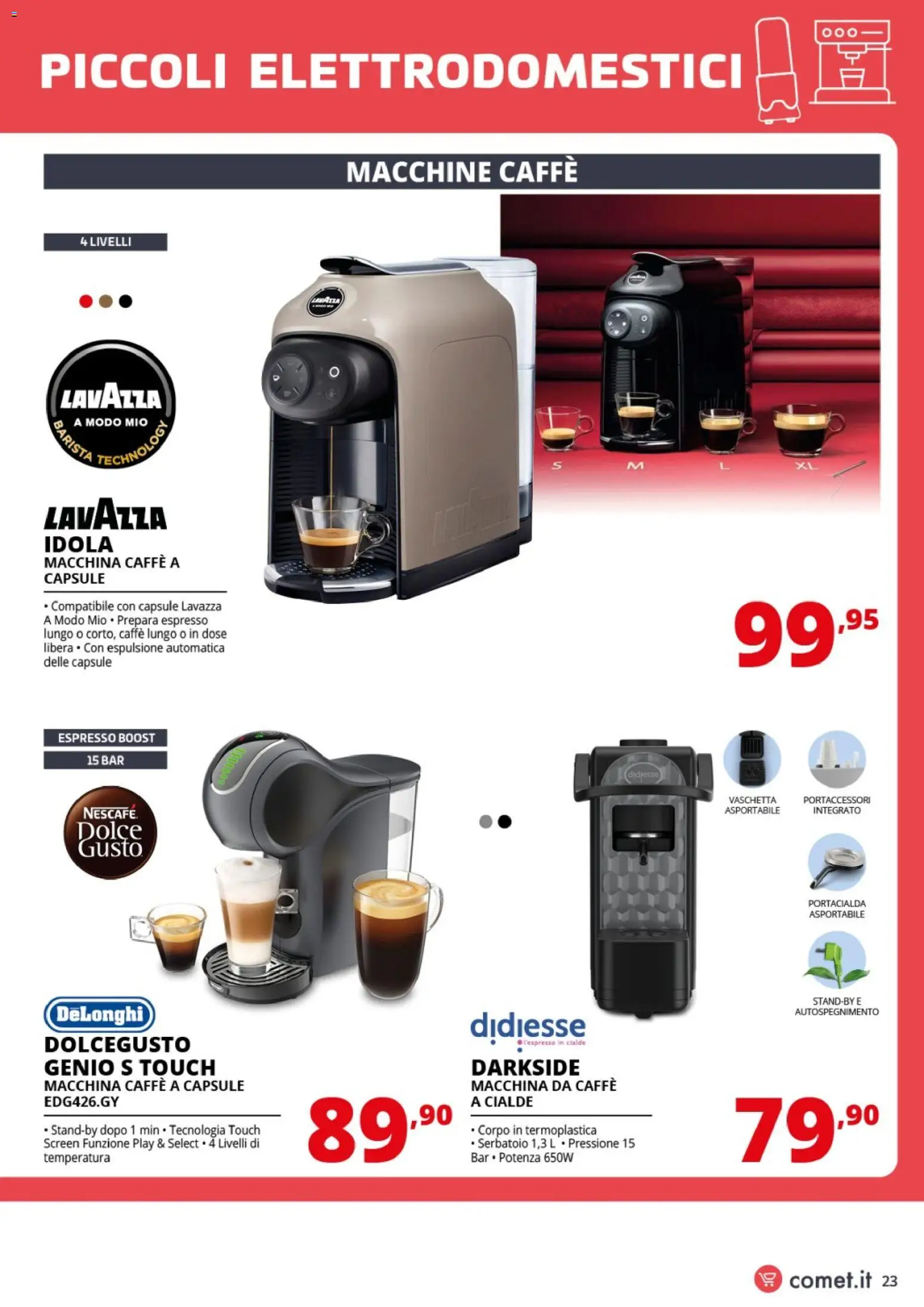Volantino Comet del 20.03.2026 | Pagina: 23 | Prodotti: Macchina da caffe, Caffè, Lavazza