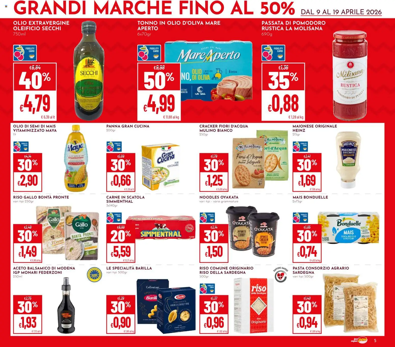 Volantino Pan del 09.04.2026 | Pagina: 5 | Prodotti: Panna, Acqua, Olio, Farina