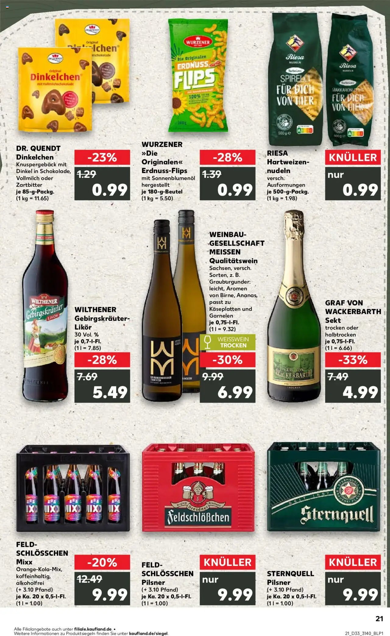 Kaufland prospekt Leipzig	 - gültig ab dem 14.08.2025 | Seite: 21 | Produkte: Wilthener, Sonnenblumenol, Weißwein halbtrocken, Nudeln