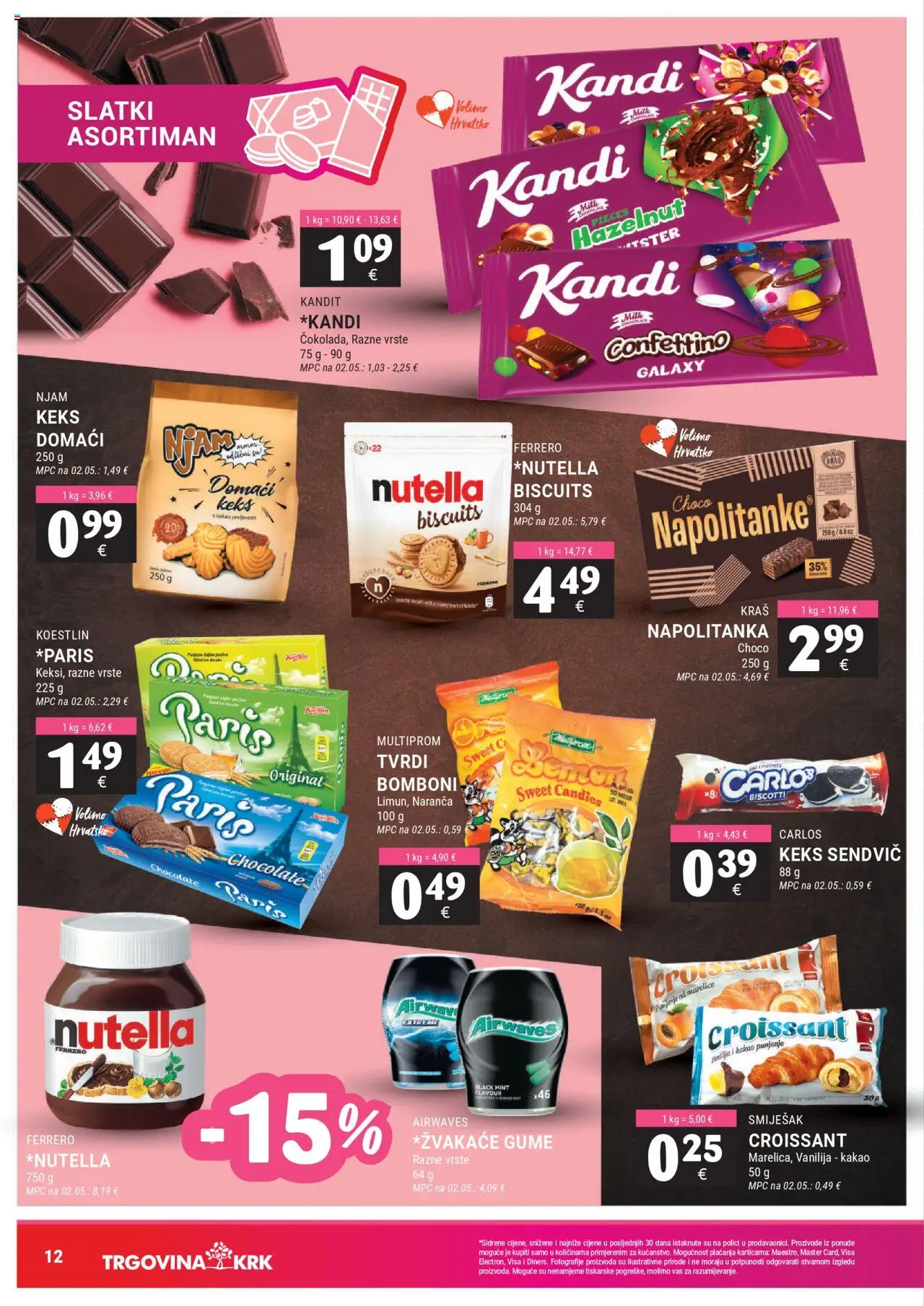 Trgovina Krk katalog | vrijedi od 01.09.2025 | Stranica: 12 | Proizvodi: Marelice, Bomboni, Napolitanke, Kakao