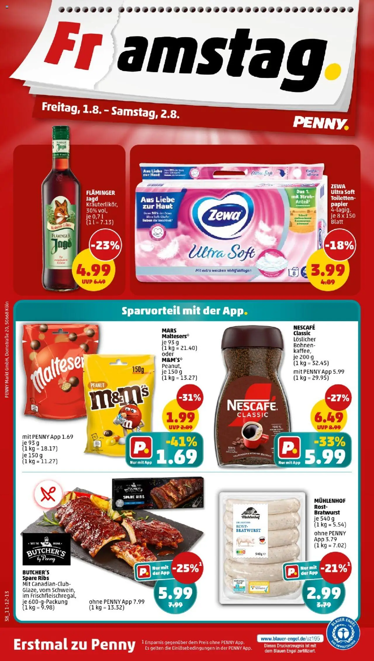Penny - Sachsen - gültig ab dem 28.07.2025 | Seite: 38 | Produkte: Nescafe, Kaffee, Spare ribs, Zewa