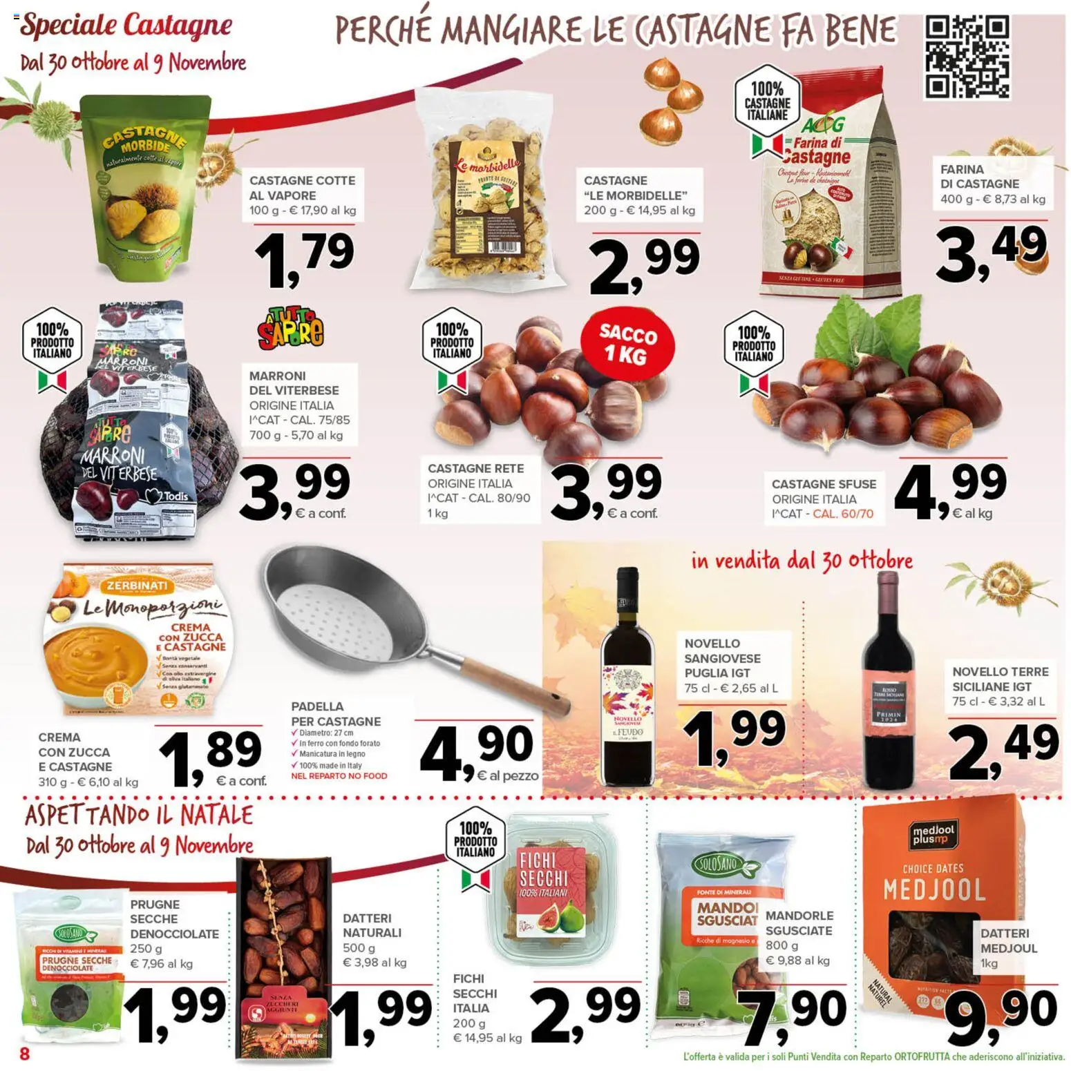 Volantino Todis del 30.10.2025 | Pagina: 8 | Prodotti: Crema, Farina, Mandorle, Zucca