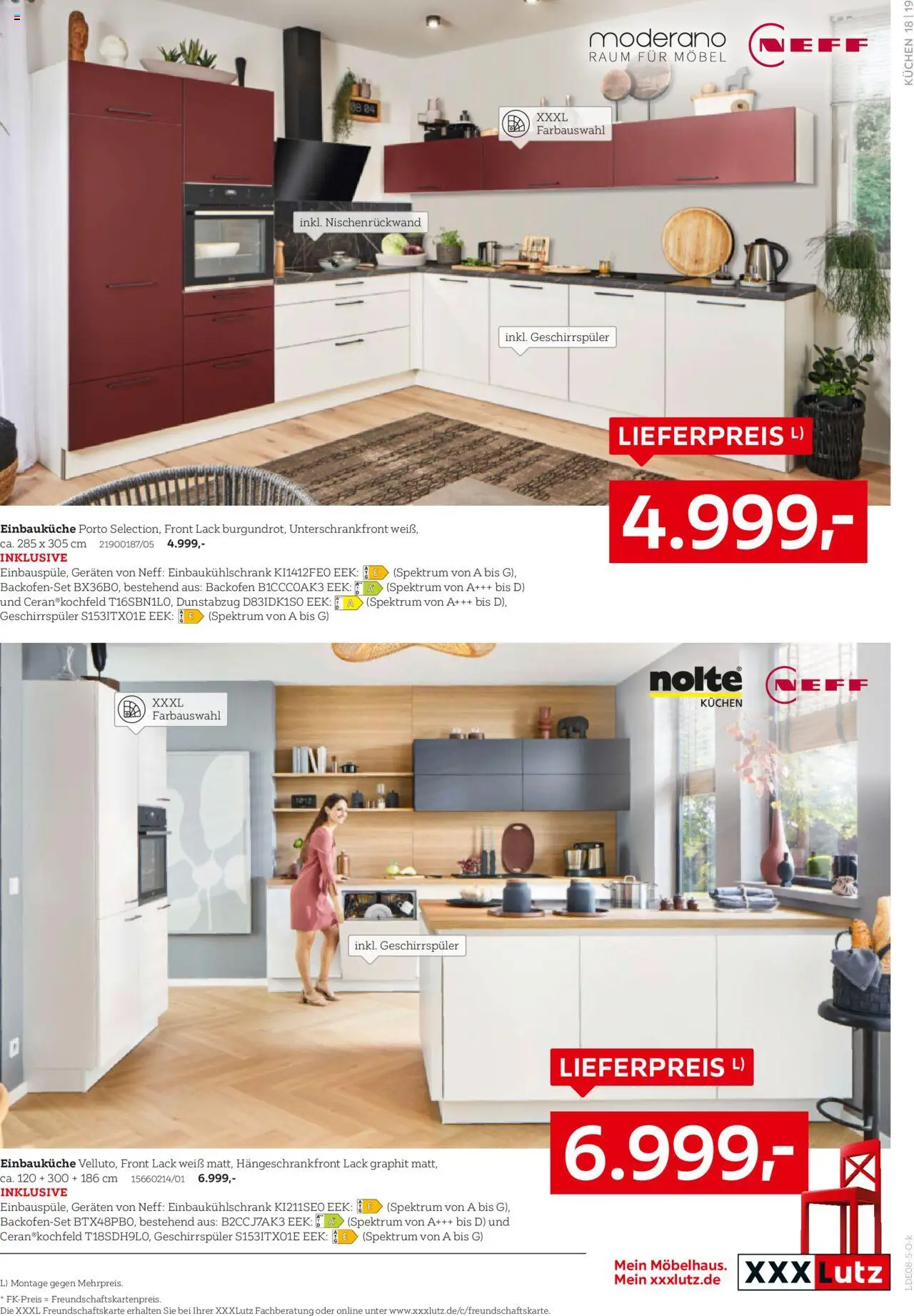 XXXL Lutz Nr. 1 bei Küchen - gültig ab dem 04.08.2025 | Seite: 19 | Produkte: Geschirrspüler, Einbauküche, Backofen, Kuchen
