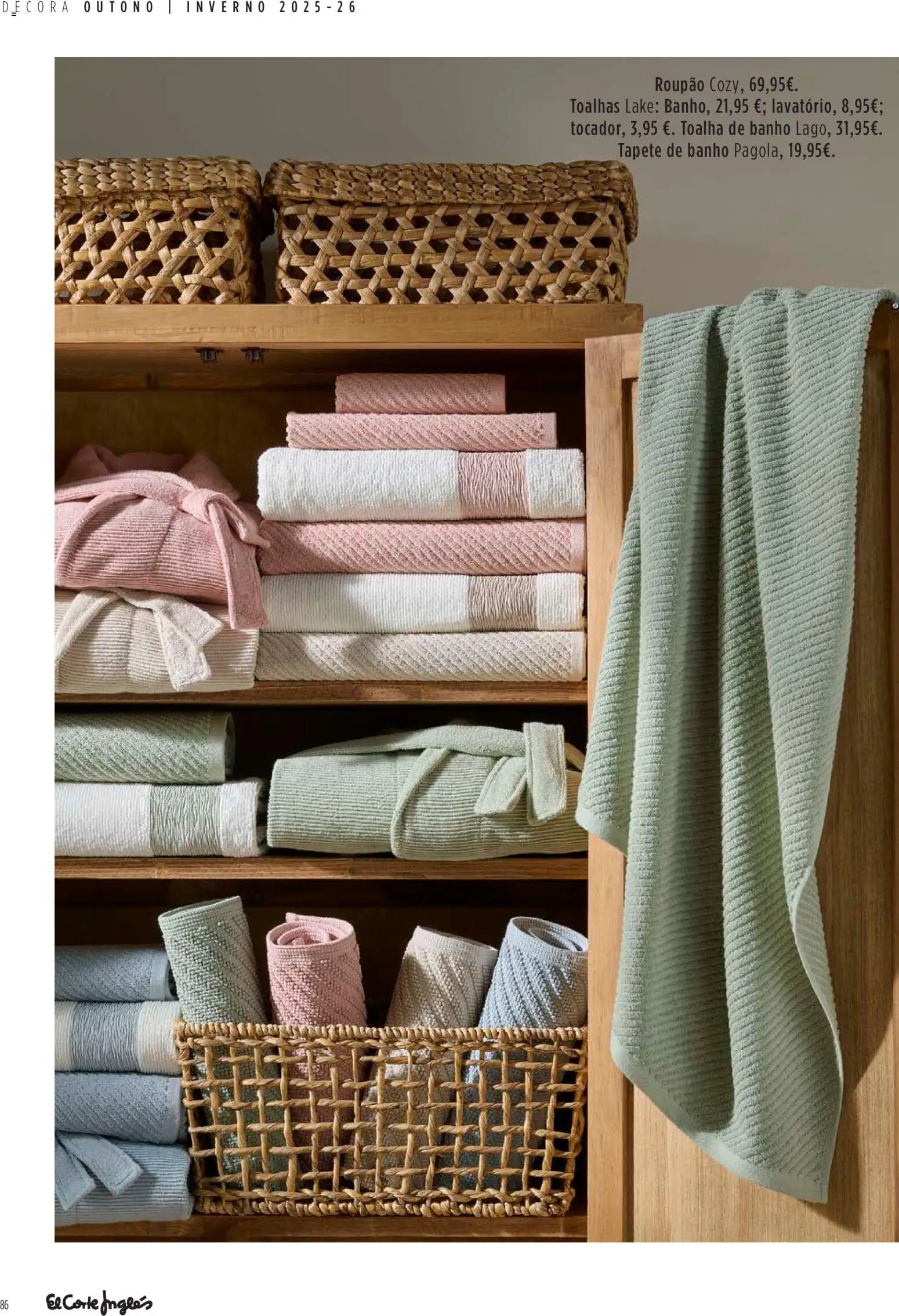 El Corte Ingles Decora │ válido de 23.10.2025 | Página: 86 | Produtos: Banho, Tapete, Toalha de banho, Roupão
