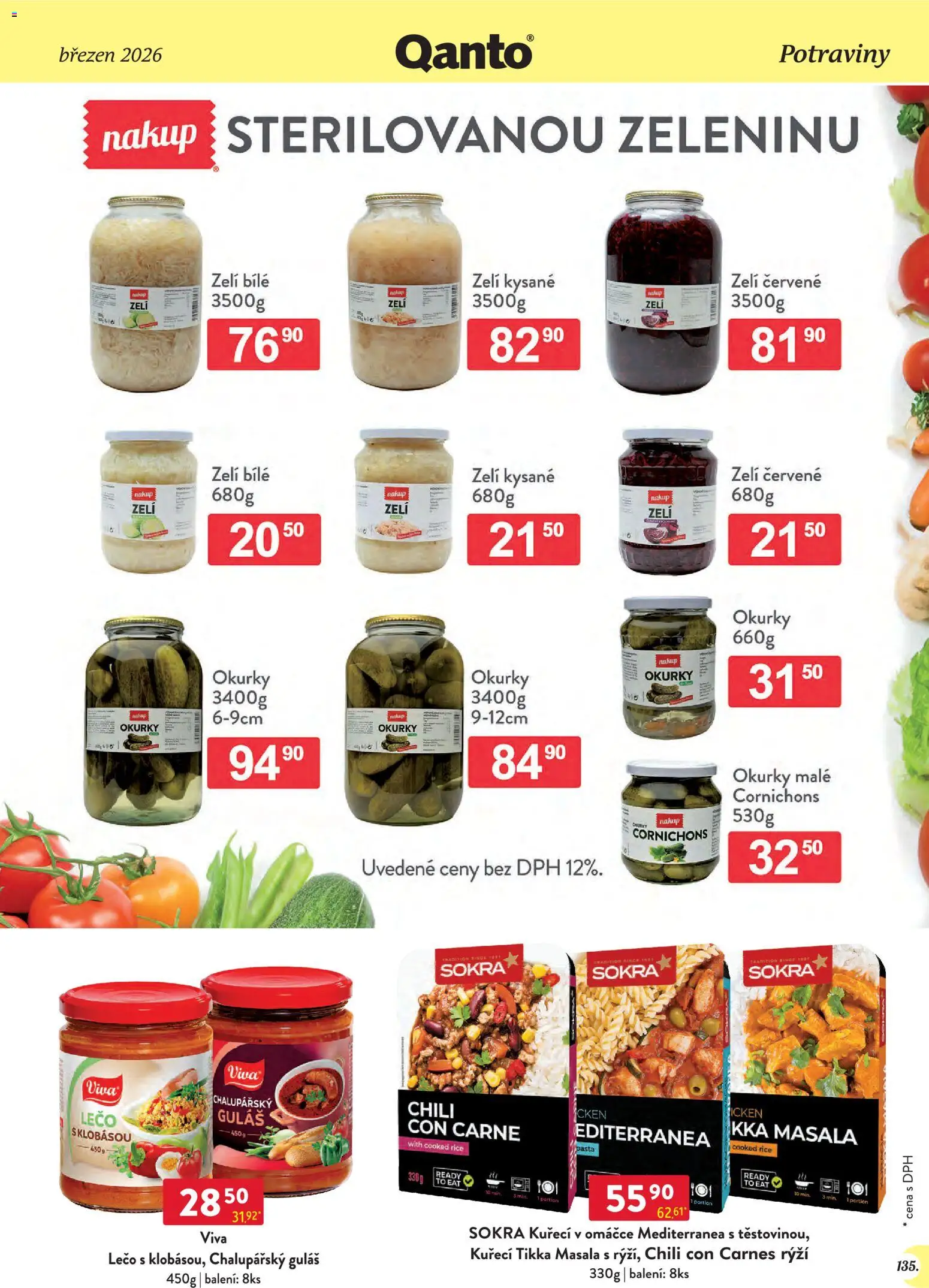 Astur & Qanto leták - Velkoobchod 03/2026 od 01.03.2026 | Strana: 135 | Produkty: Zelí, Guláš, Lečo, Kysané zelí