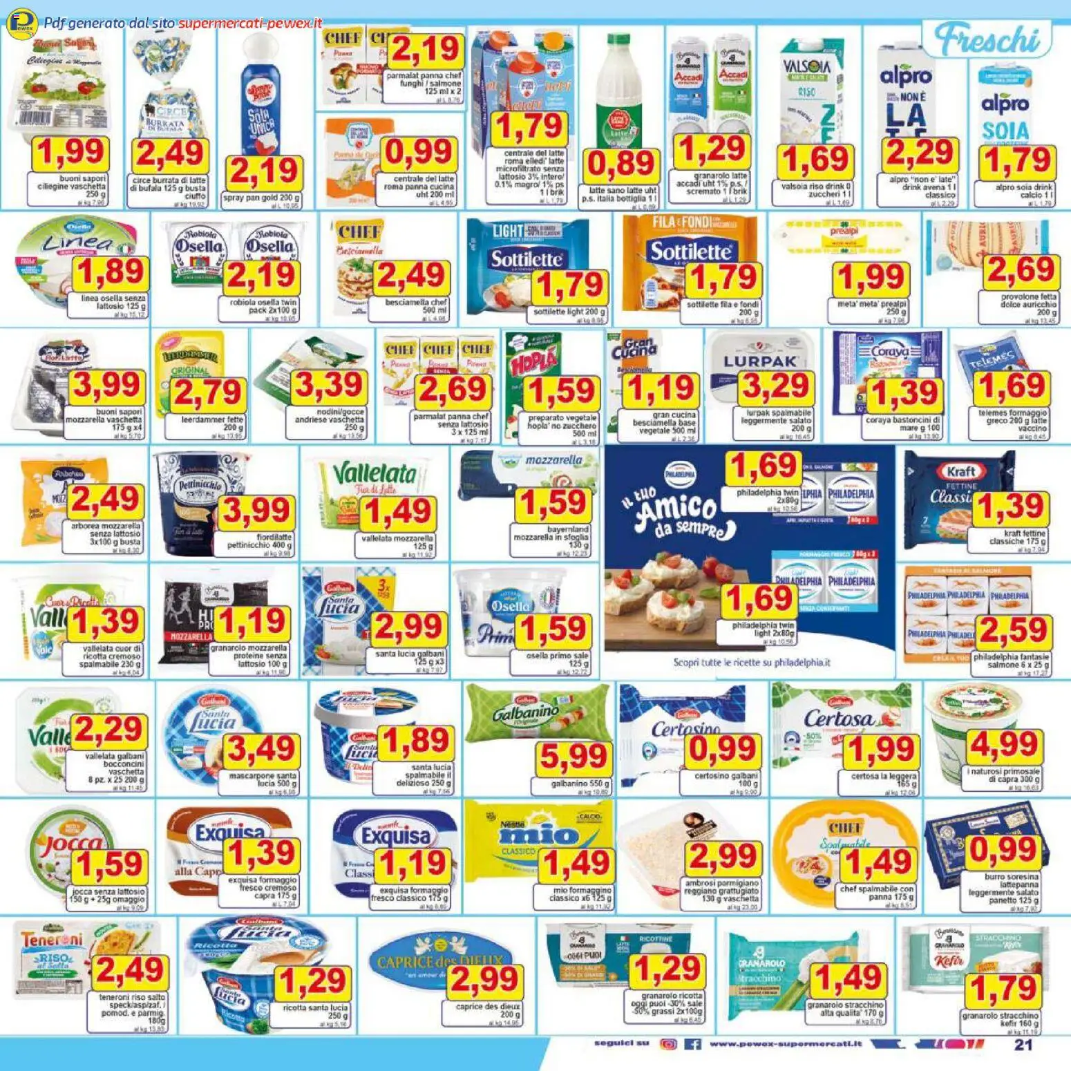 Volantino Pewex del 16.12.2025 | Pagina: 21 | Prodotti: Salmone, Mozzarella, Funghi, Stracchino