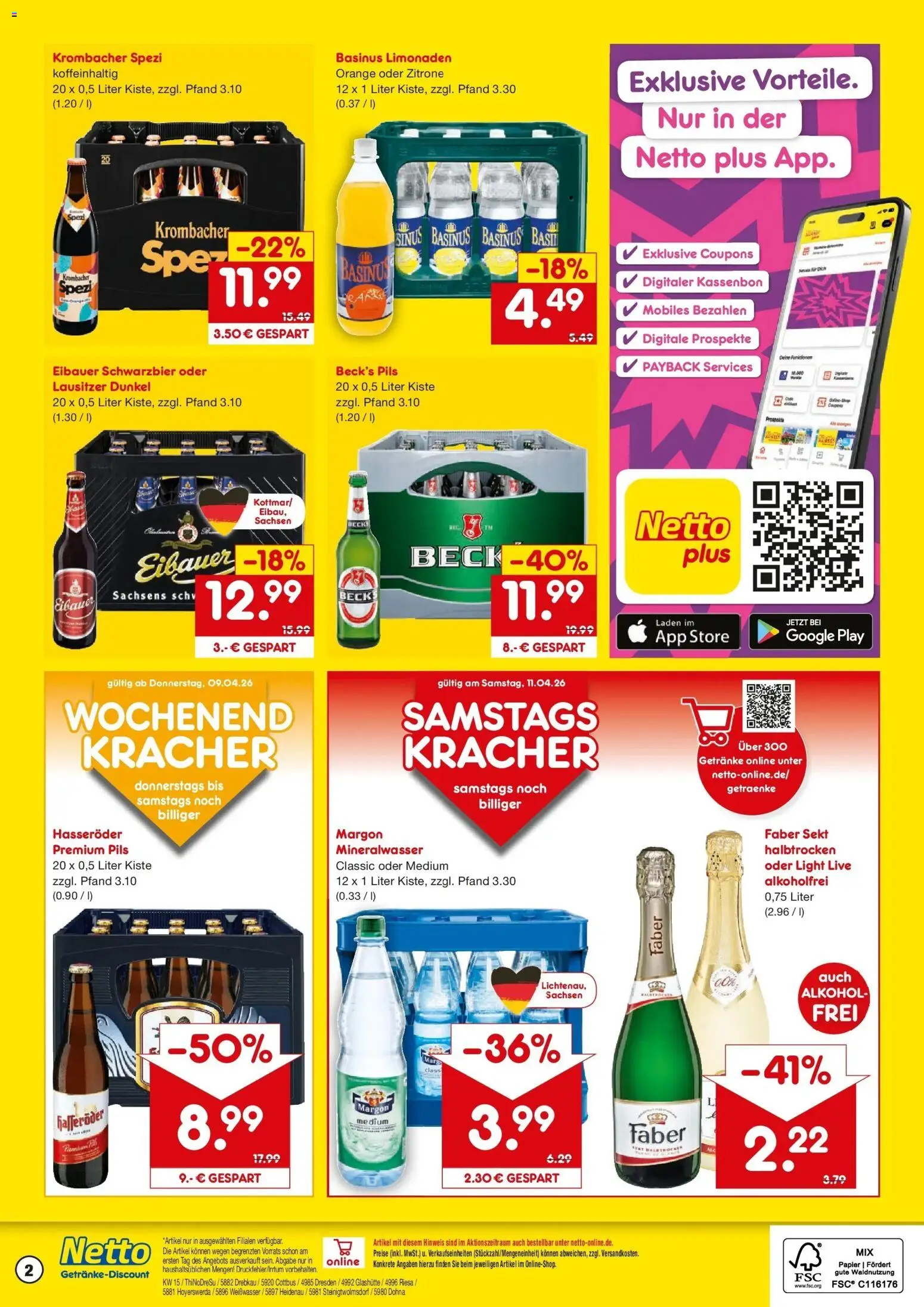 Netto Marken-Discount Prospekt Riesa	 – gültig ab 07.04.2026 | Seite: 2 | Produkte: Sekt, Pils, Krombacher, Hasseröder