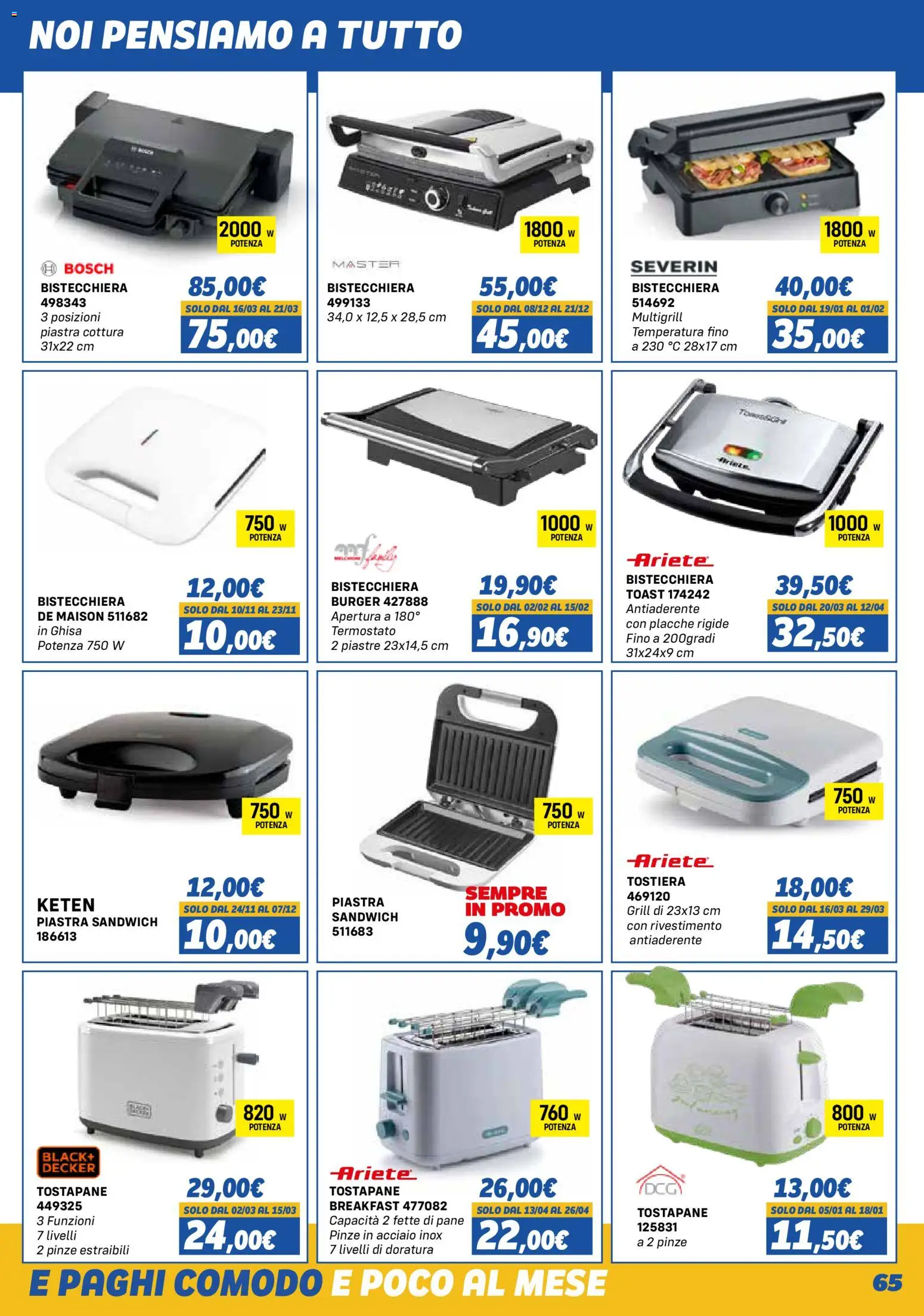 Volantino Orizzonte del 01.11.2025 | Pagina: 65 | Prodotti: Pane, Bistecchiera, Pinze, Tostapane