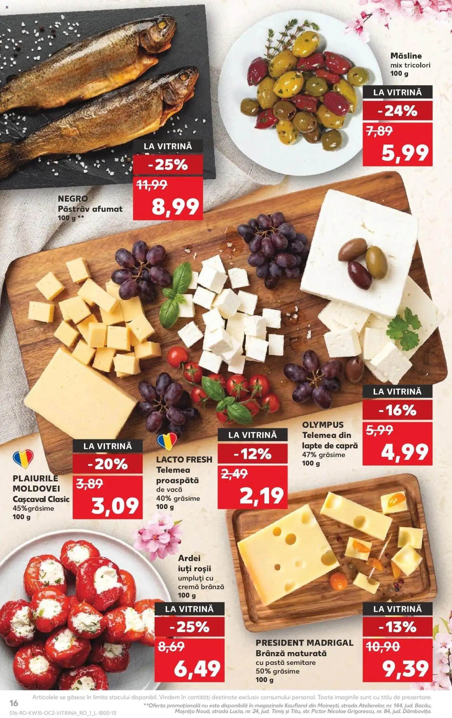 Noul catalog Kaufland – valabil de la 08.04.2026 | Pagină: 16 | Produse: Vitrină, Măsline, Lapte, Cremă