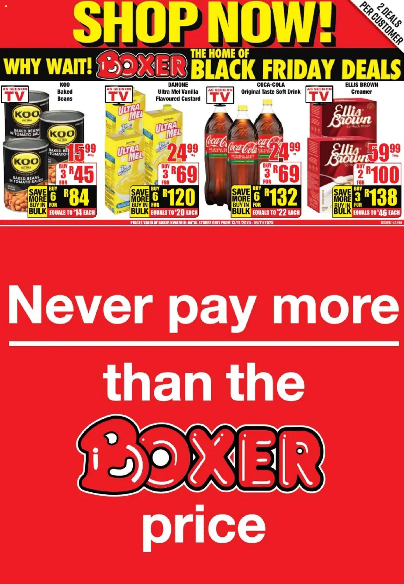 New Boxer catalogue – valid from 13.11.2025 | Page: 1 | Products: Beans, Baked beans, Tomato sauce, Sauce
