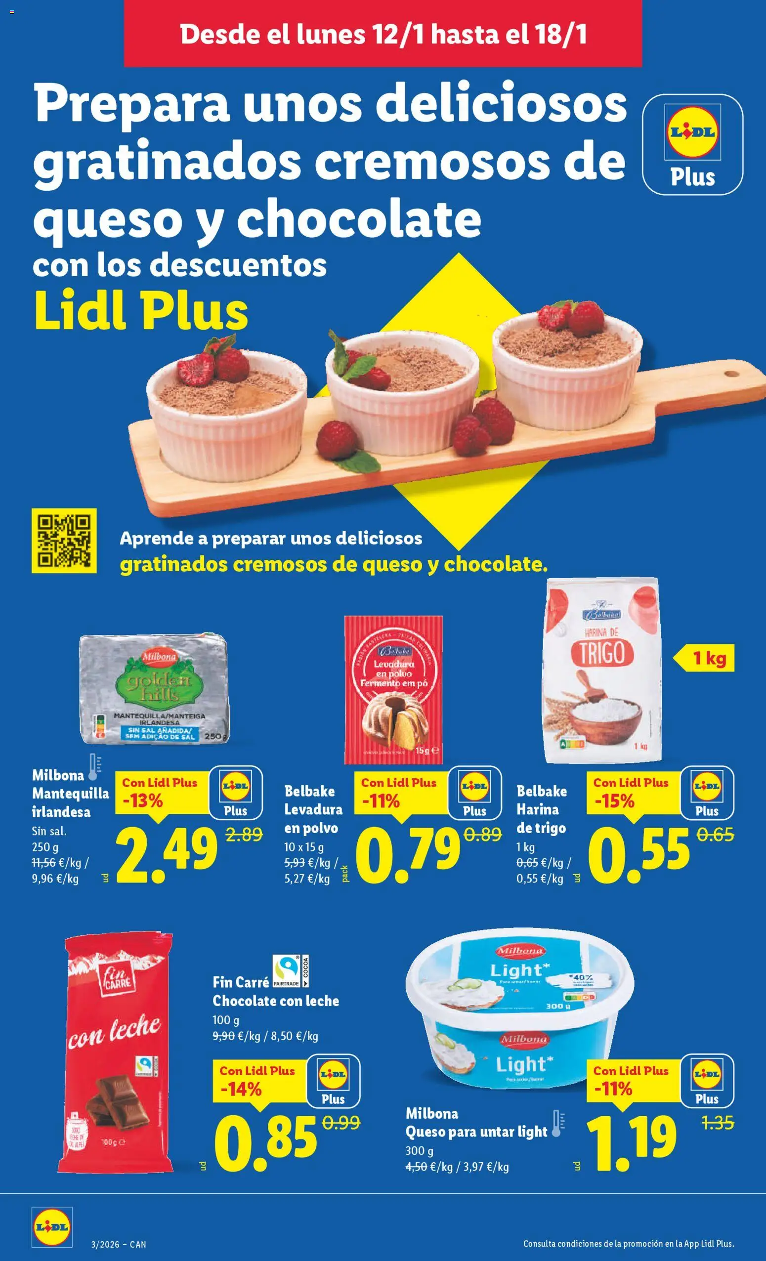 Lidl -Canarias │ válido desde el 12.01.2026 | Página: 12 | Productos: Polvo, Chocolate con leche, Συσκευή ροής, Queso para untar