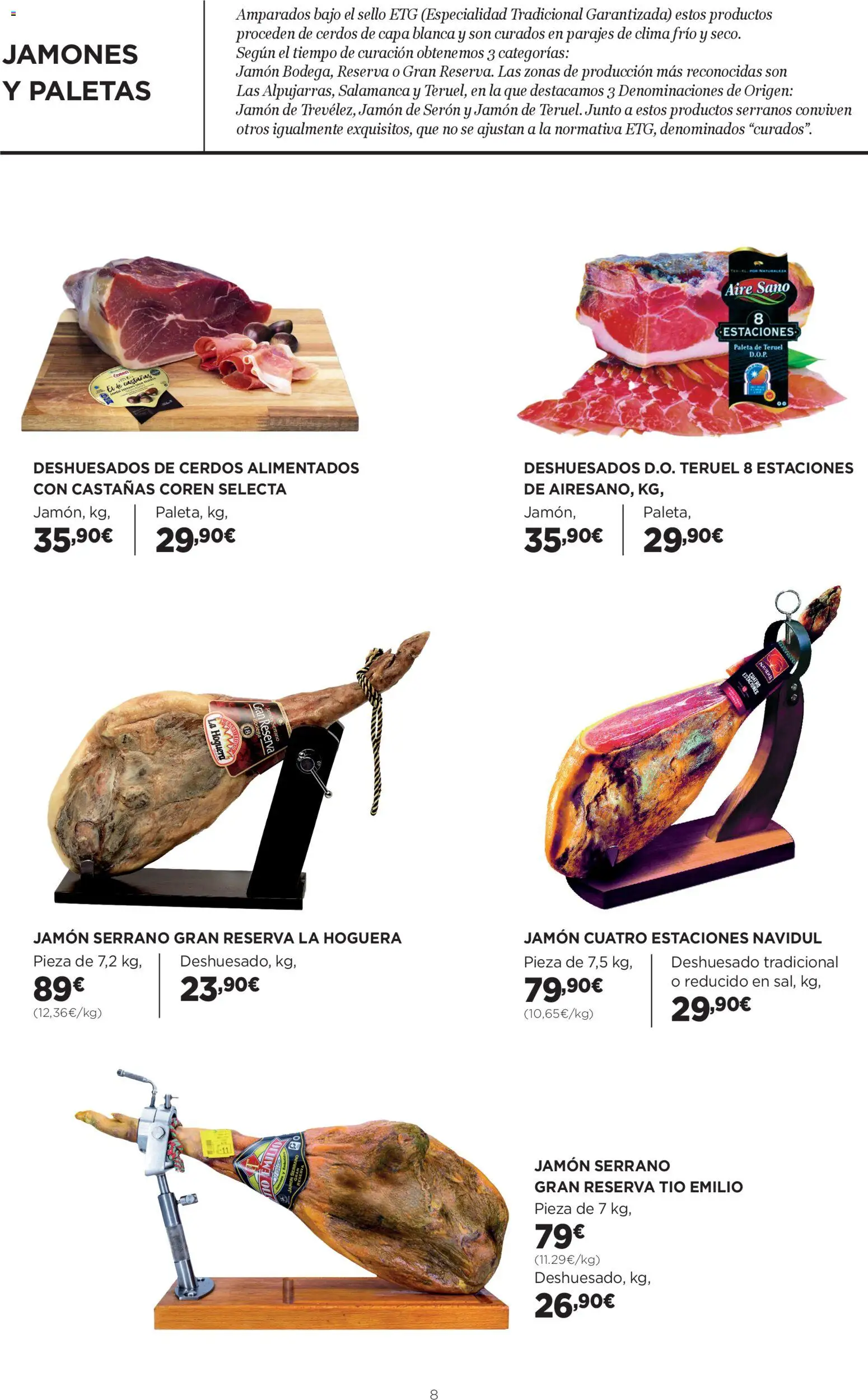 El Corte Inglés ofertas │ válido desde el 29.01.2026 | Página: 8 | Productos: Jamón serrano, Jamón