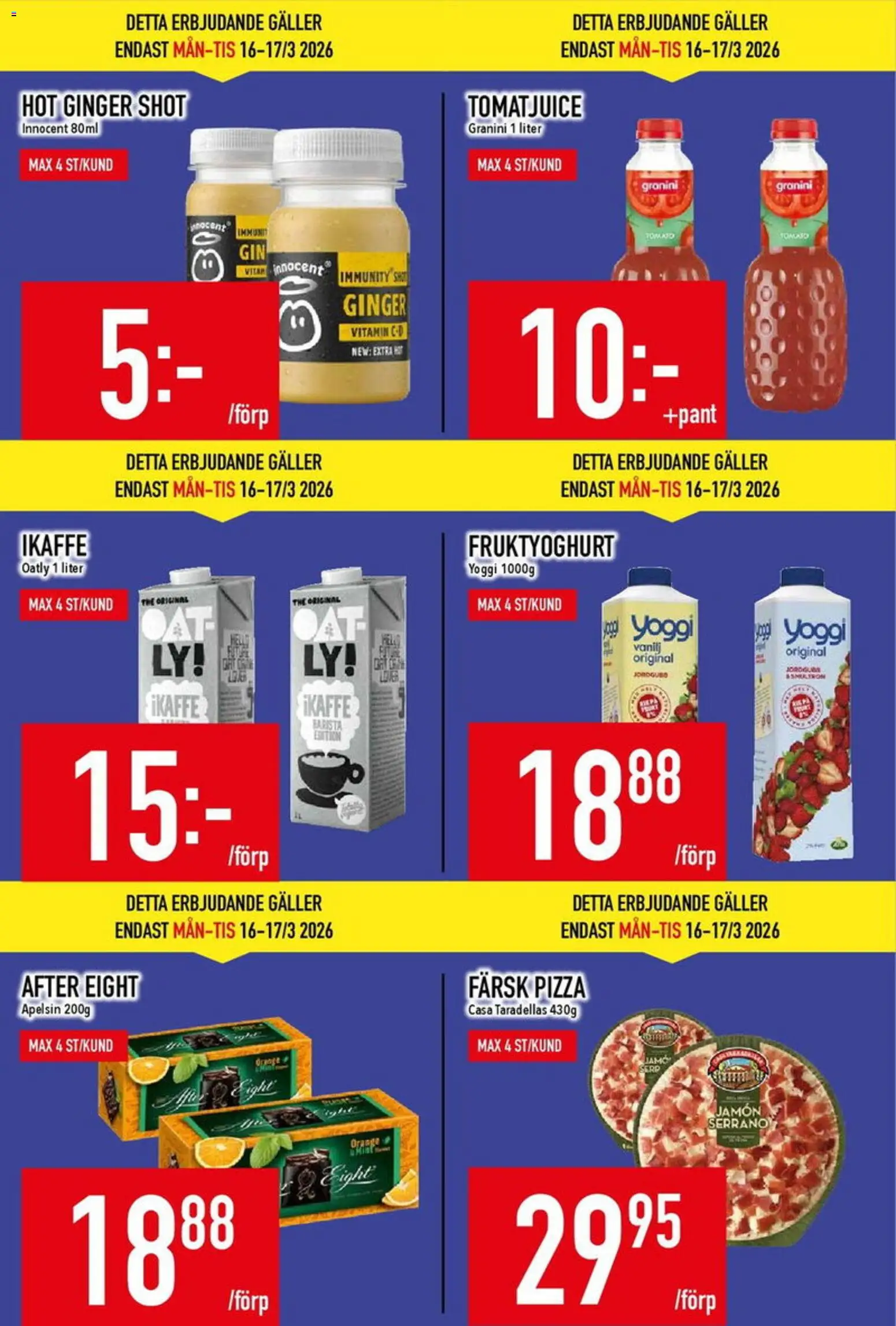 Matdax reklamblad aktuell från 23.03.2026 | Sida: 3 | Produkter: Galler, Pizza, Yoggi, Apelsin