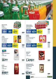 14.01.2026 tarihinden itibaren geçerli olan Metro kataloğu önizlemesi | Sayfa: 23 | Ürünler: Kahve, Çay, Soda, Maden suyu