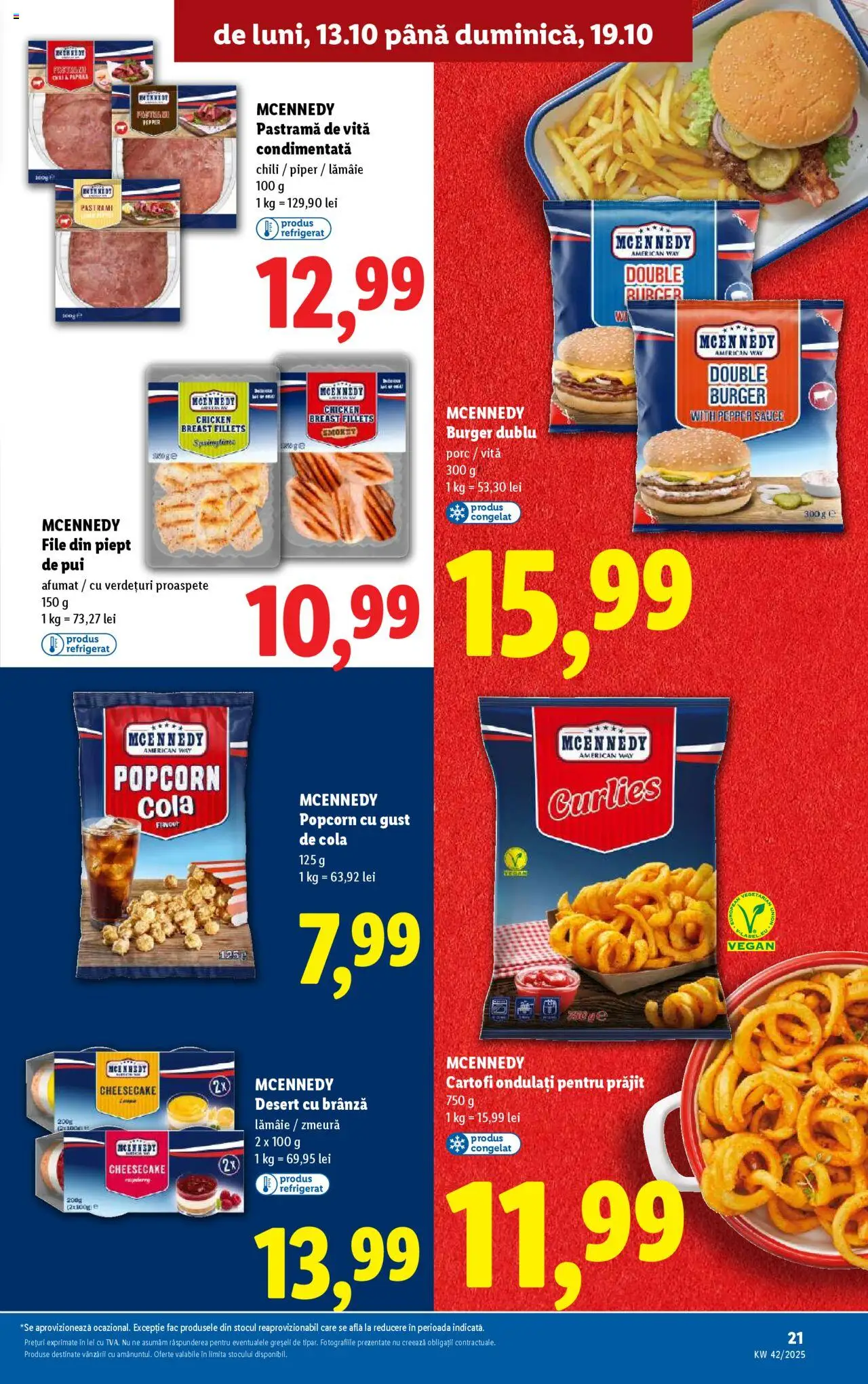 Noul catalog Lidl – valabil de la 13.10.2025 | Pagină: 21 | Produse: Zmeură, Brânză, Burger, Piper