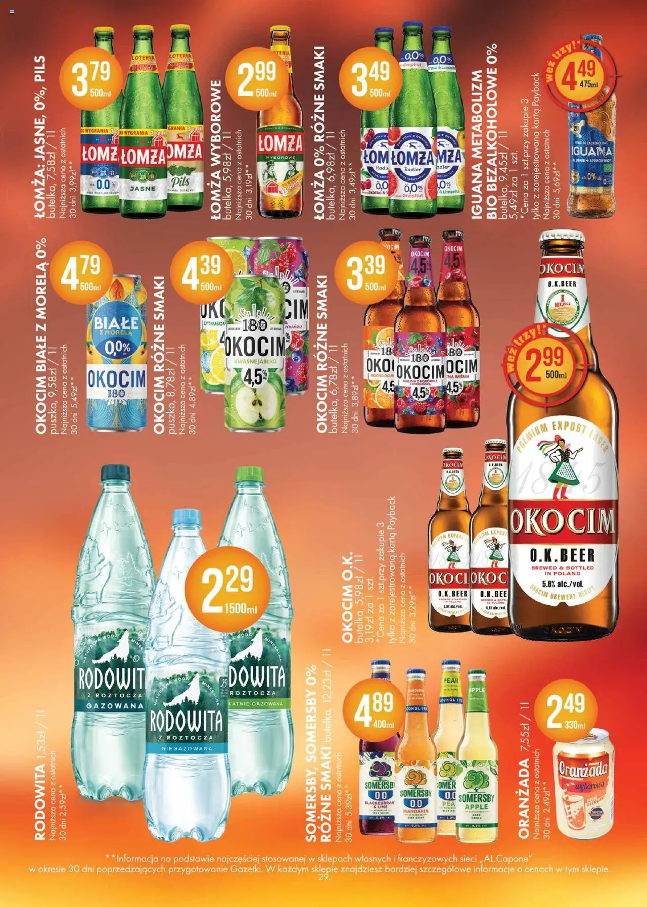 Al.Capone Gazetka od 08.09.2025 | Strona: 29 | Produkty: Karta, Malina, Somersby, Grejpfrut