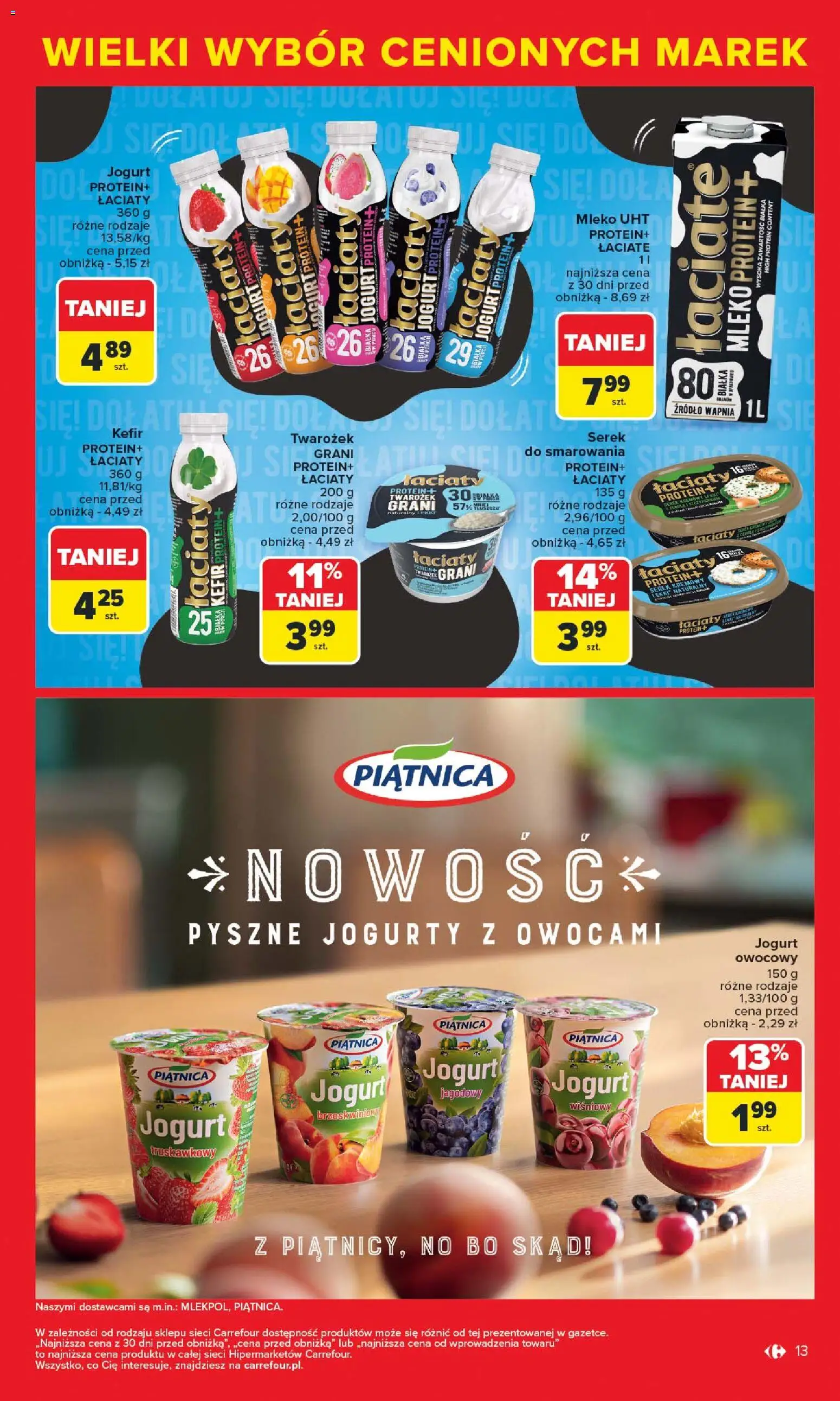 Carrefour Gazetka - Markowe atrakcje cenowe od 27.10.2025 | Strona: 15 | Produkty: Serek, Mleko, Jogurt, Twarożek