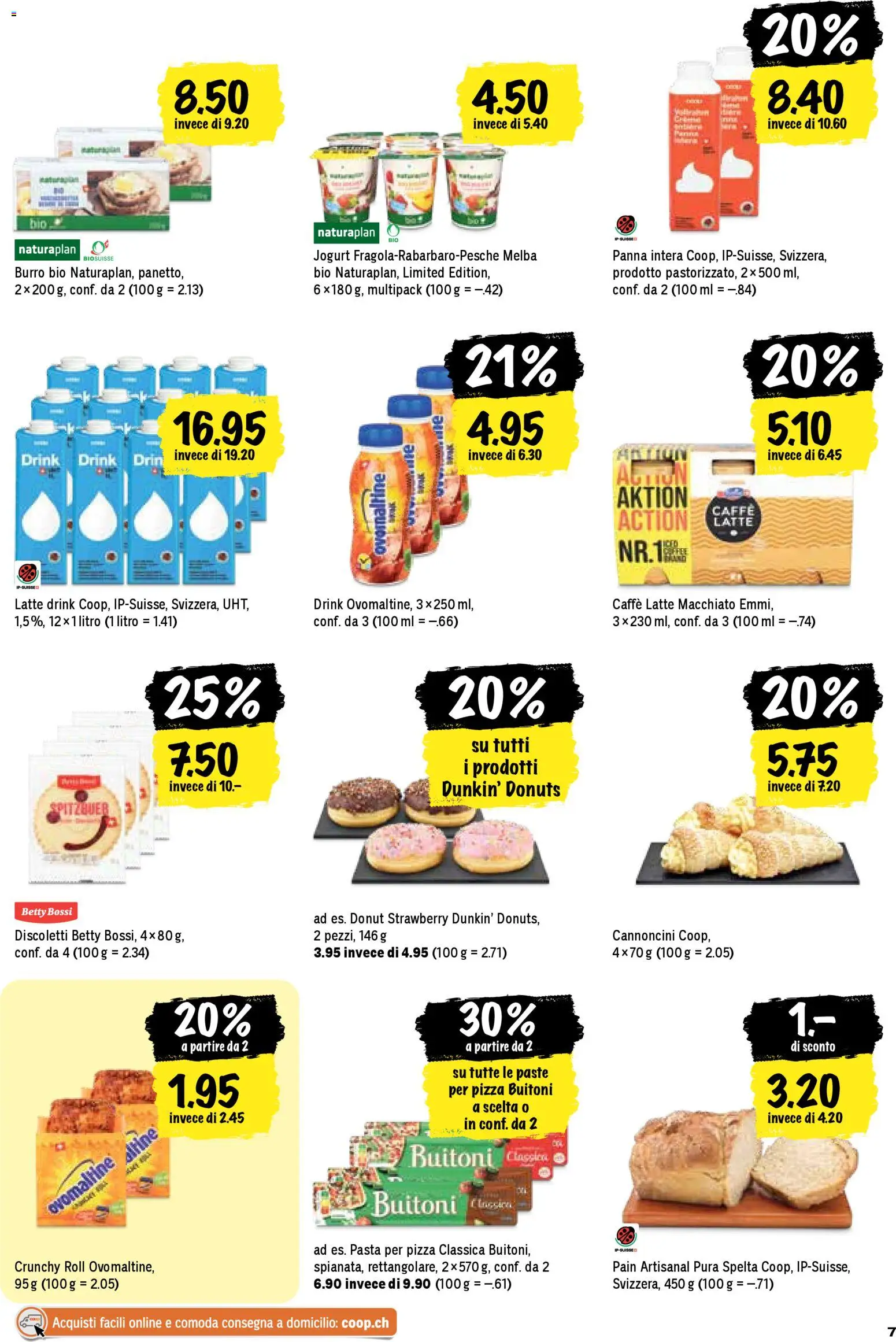 Coop aktionen IT – gültig ab 16.04.2026 | Seite: 7 | Produkte: Donuts, Butter, Pizza, Pasta
