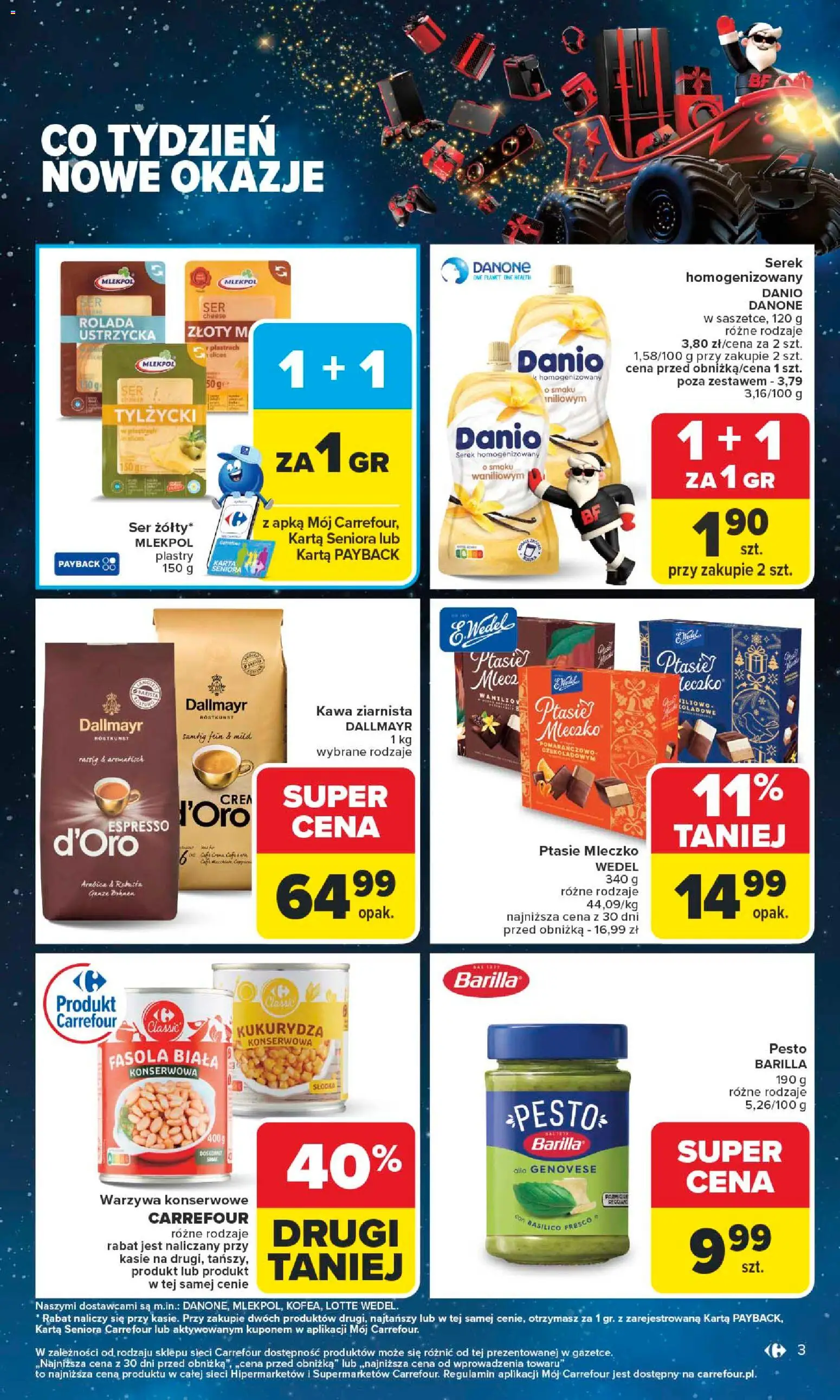 Carrefour Black Friday od 24.11.2025 | Strona: 3 | Produkty: Serek homogenizowany, Ptasie mleczko, Fresco, Warzywa