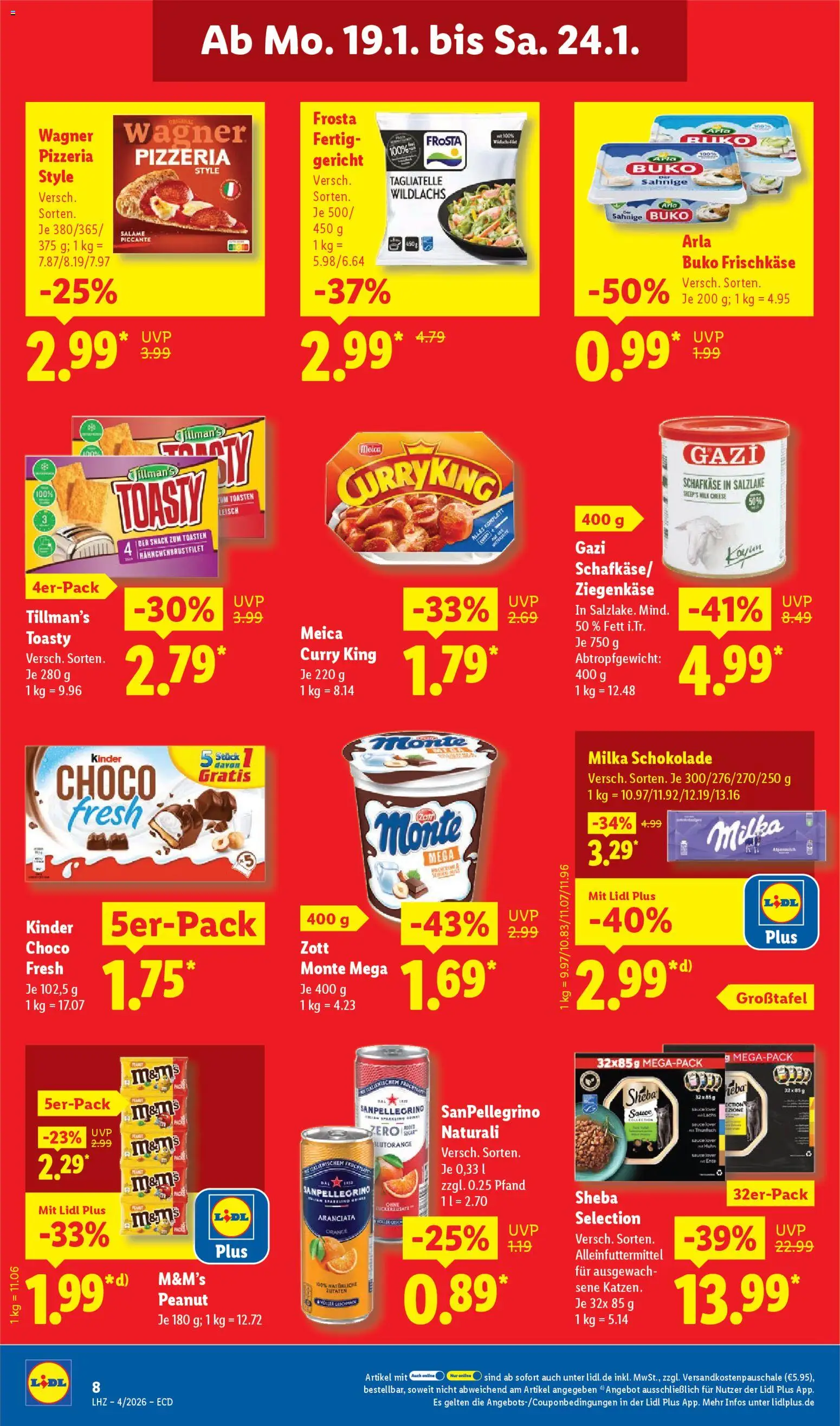 Lidl - Prospekt – gültig ab 19.01.2026 | Seite: 14 | Produkte: Schokolade, M&M's, Milka, Arla buko