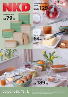 Náhled letáku NKD leták od 12.01.2026 | Strana: 4 | Produkty: Dózy, Drátěný koš, Nůž, Koš