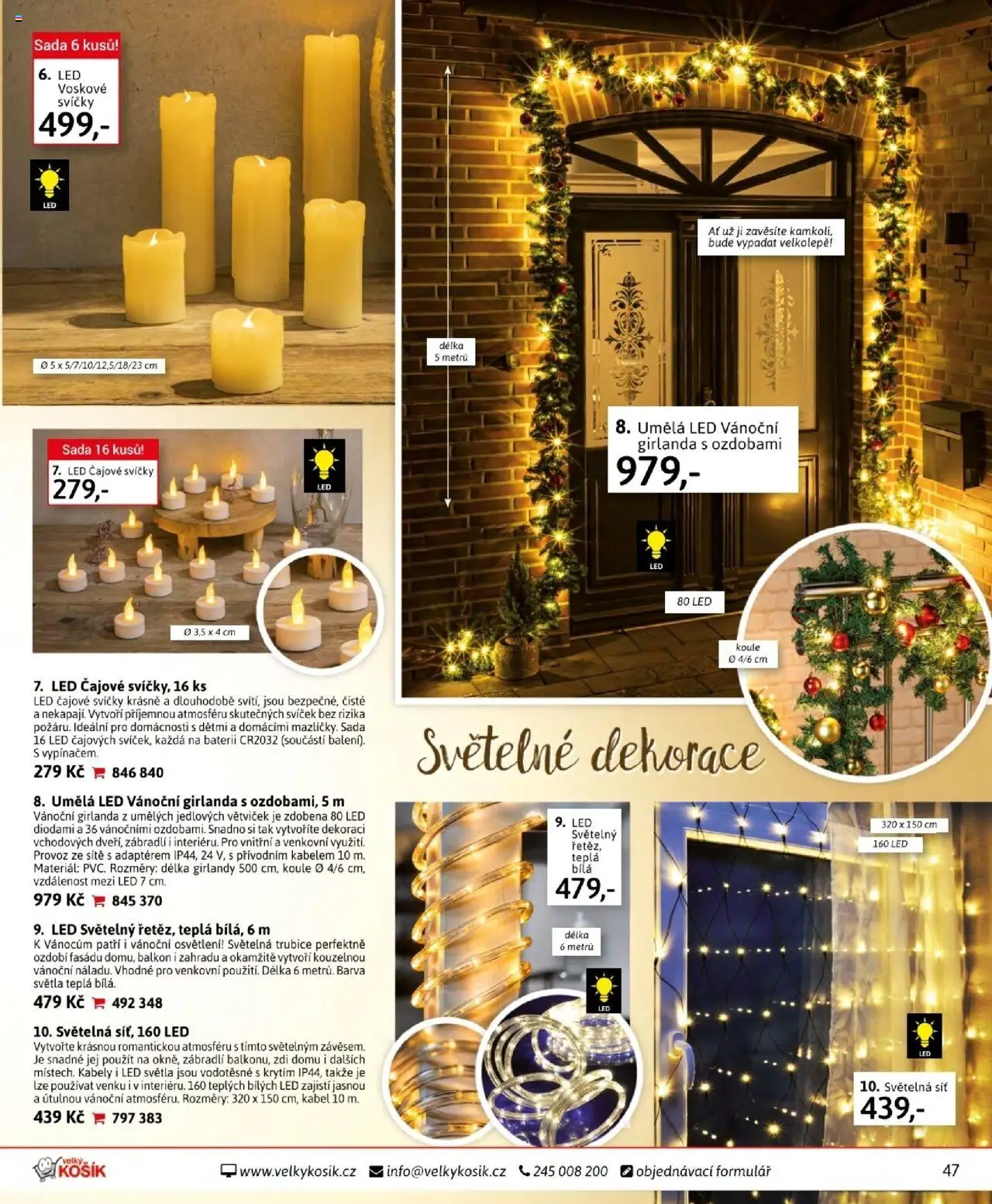 Velký Košík katalog září od 01.09.2025 | Strana: 47 | Produkty: Košík, Kabel, Zábradlí, Svíčky