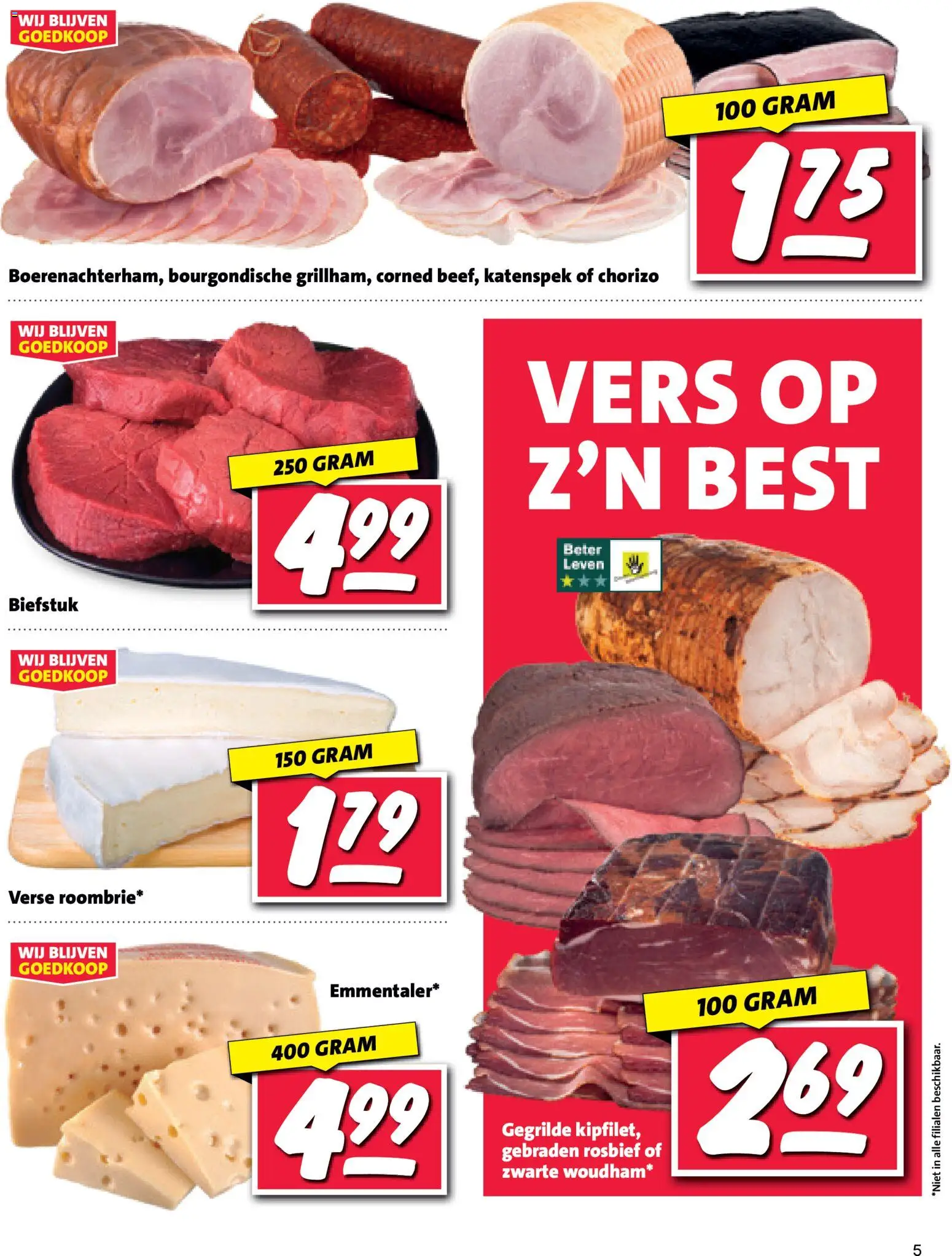 {H1} | Pagina: 5 | Producten: Biefstuk, Chorizo