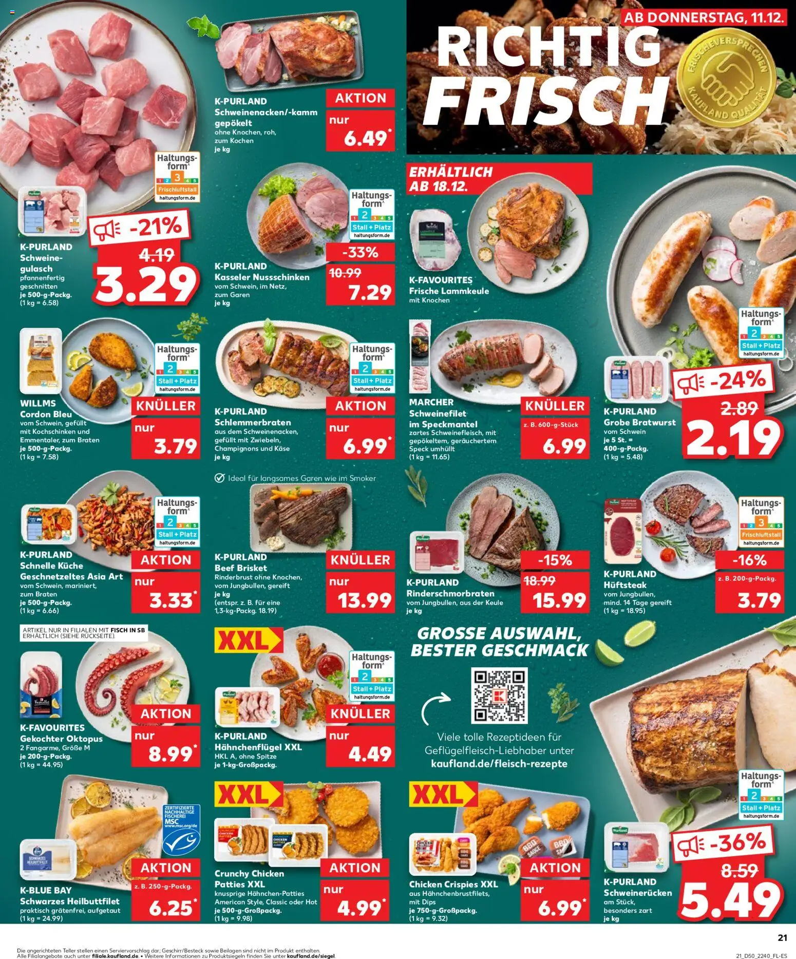 Kaufland prospekt Stuttgart	 – gültig ab 14.12.2025 | Seite: 21 | Produkte: Lammkeule, Käse, Bratwurst, Küche