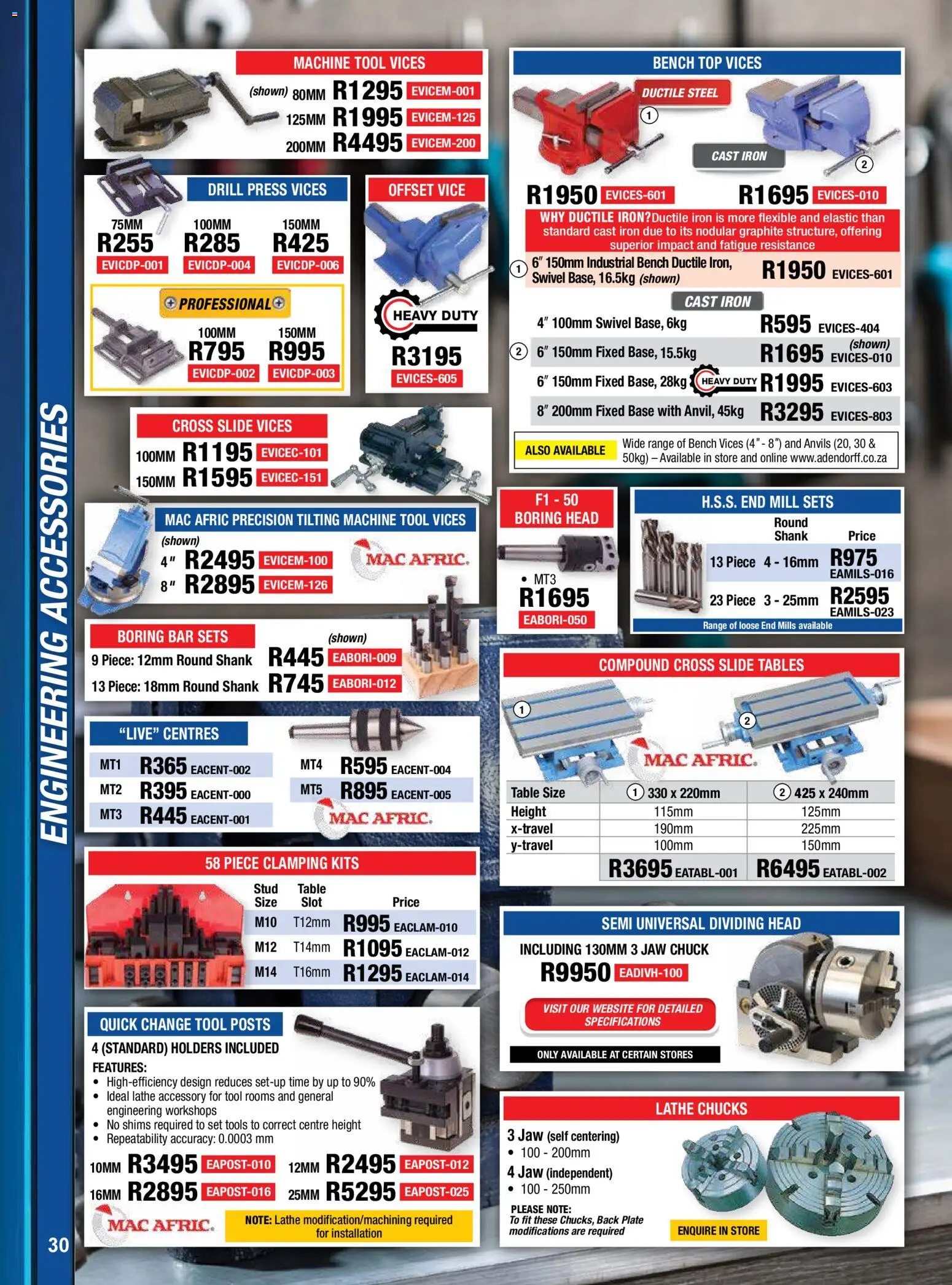 New Adendorff catalogue – valid from 01.02.2026 | Page: 32 | Products: Plate, Iron, Drill, Table