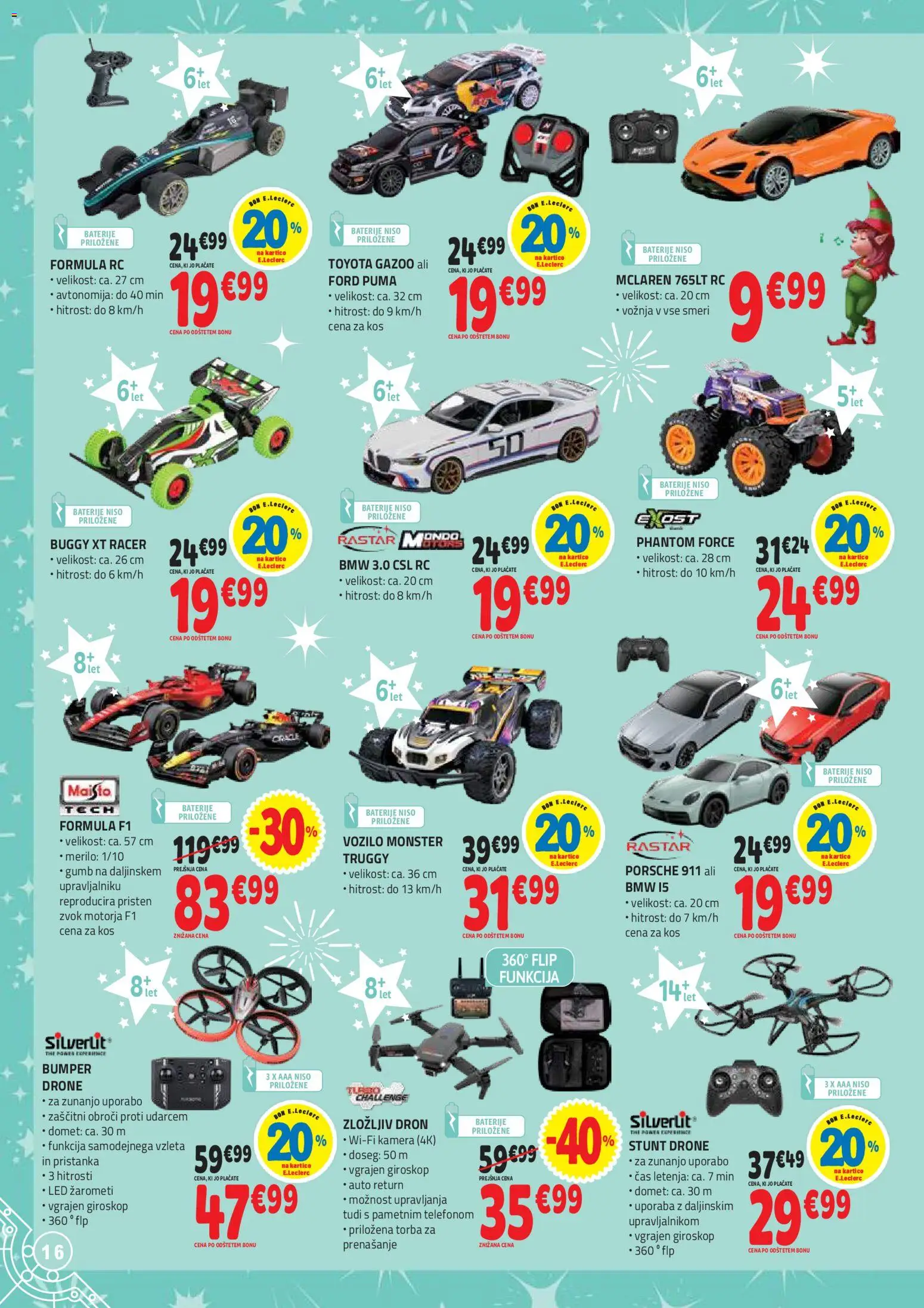 Novi E.leclerc katalog ponudbe – veljaven od 04.11.2025 | Stran: 16 | Izdelki: Kamera, Torba, Baterije, Kos