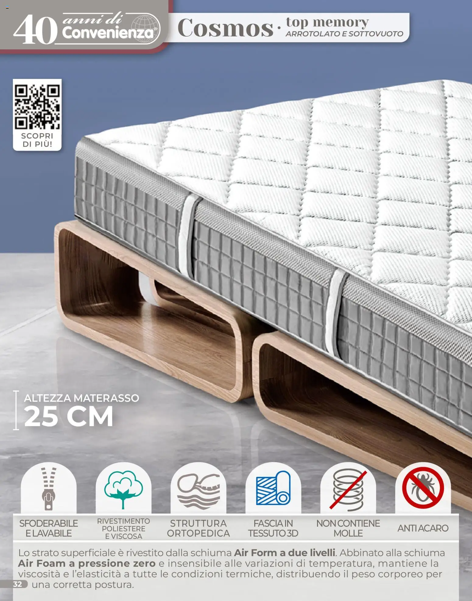 Volantino Mondo Convenienza del 04.01.2026 | Pagina: 32 | Prodotti: Top, Materasso