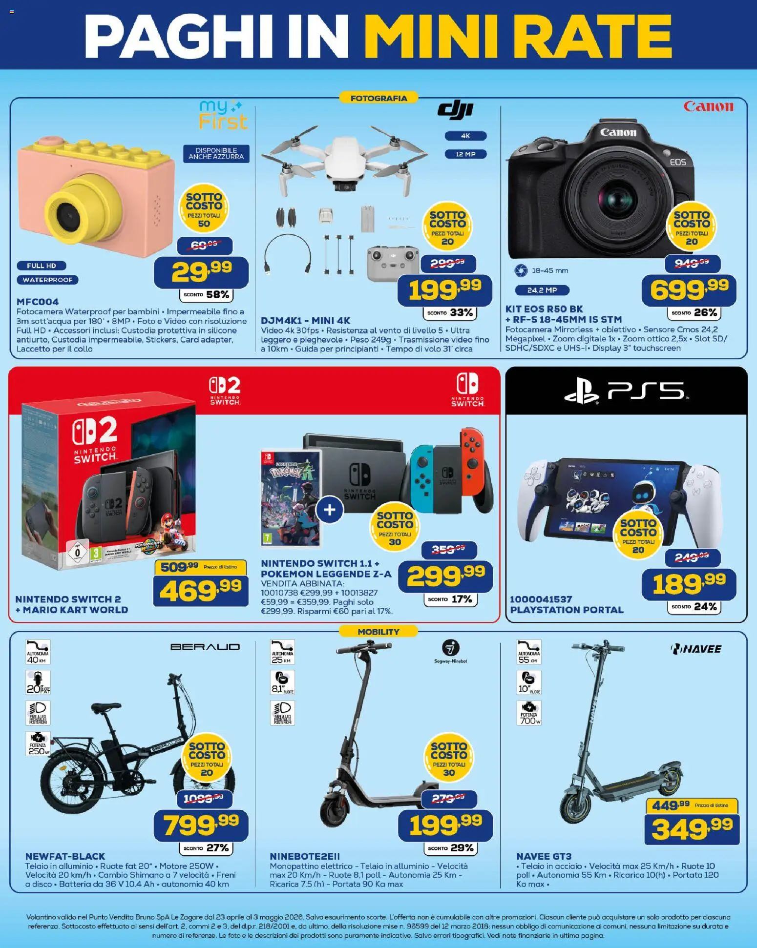 Volantino Euronics del 23.04.2026 | Pagina: 5 | Prodotti: Monopattino, Disco, Batteria, Monopattino elettrico