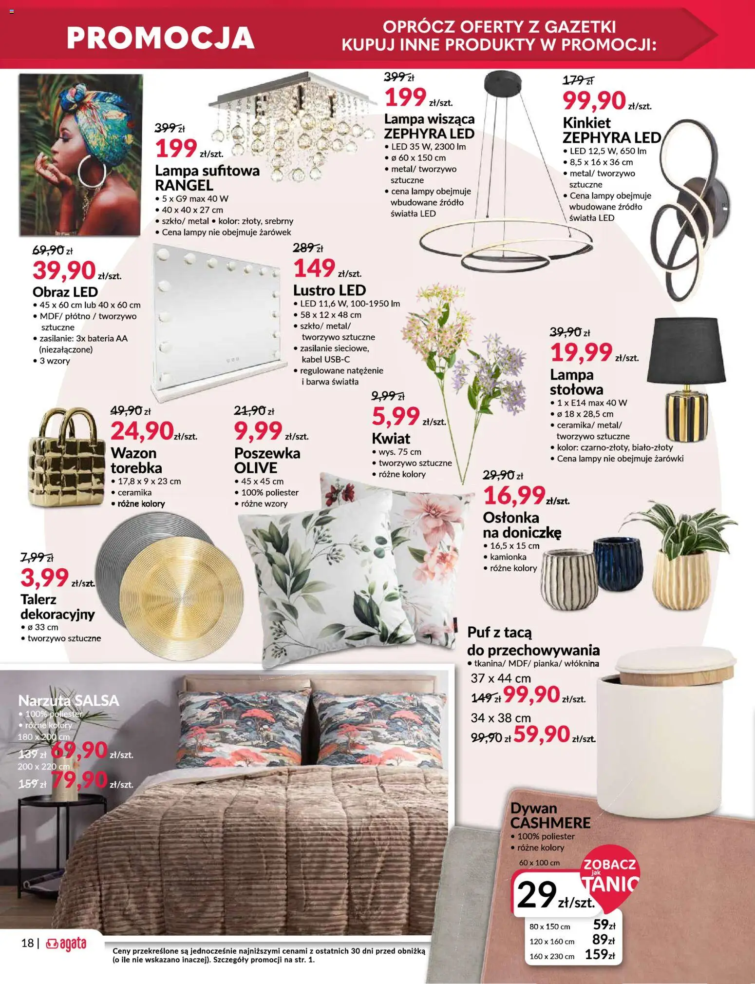 Salony Agata Gazetka - Otwarcie sklepu w Mysiadle od 26.02.2026 | Strona: 18 | Produkty: Bateria, Wazon, Lampa, Żarówki