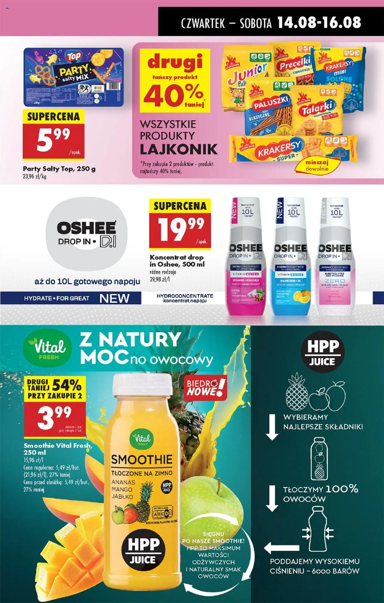 Biedronka gazetka - Oferta w tym tygodniu od 14.08.2025 | Strona: 55 | Produkty: Napoje, Paluszki, Krakersy, Ananas