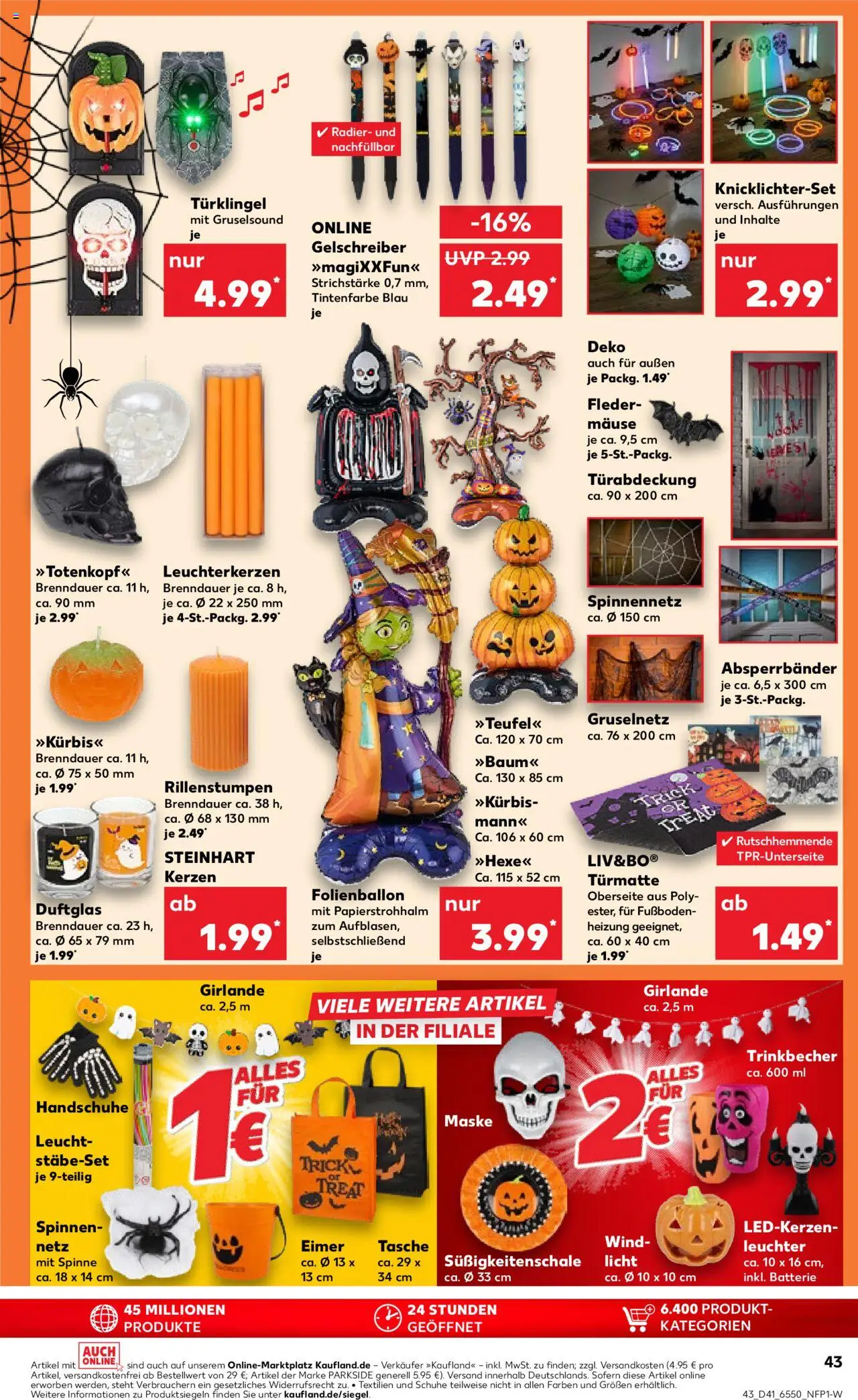 Kaufland prospekt Kiel	 – gültig ab 09.10.2025 | Seite: 43 | Produkte: Tasche, Batterie, Maske, Handschuhe