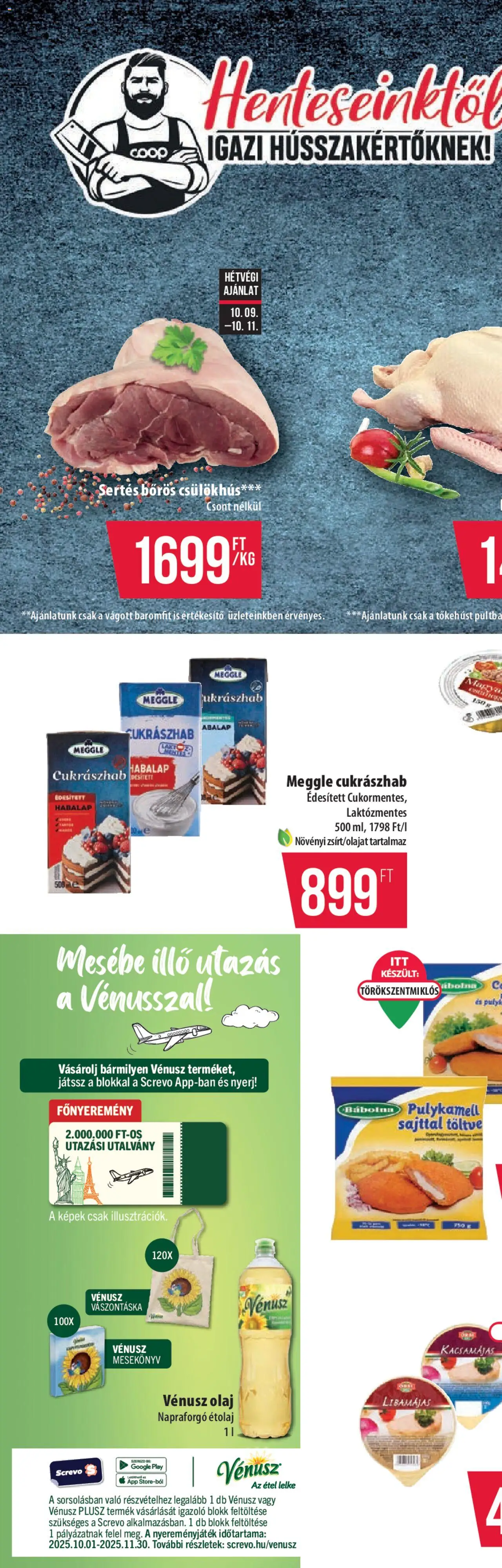 COOP akciós ujság - amely érvényes a következő dátumtól: 09.10.2025 | Oldal: 6 | Termékek: Virsli, Balzsamecet, Unicum riserva, Cheddar