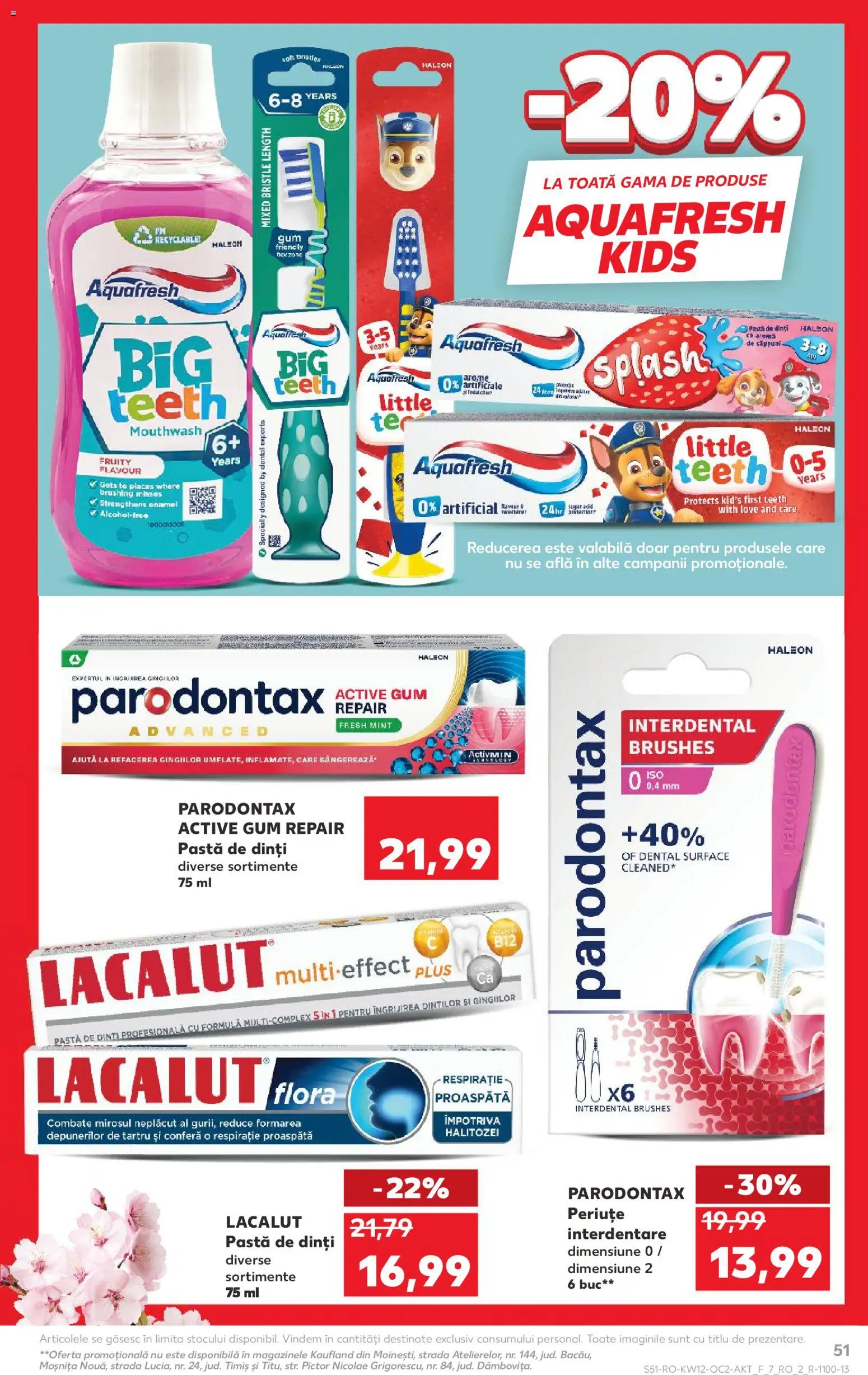 Noul catalog Kaufland – valabil de la 18.03.2026 | Pagină: 51 | Produse: Pastă de dinți